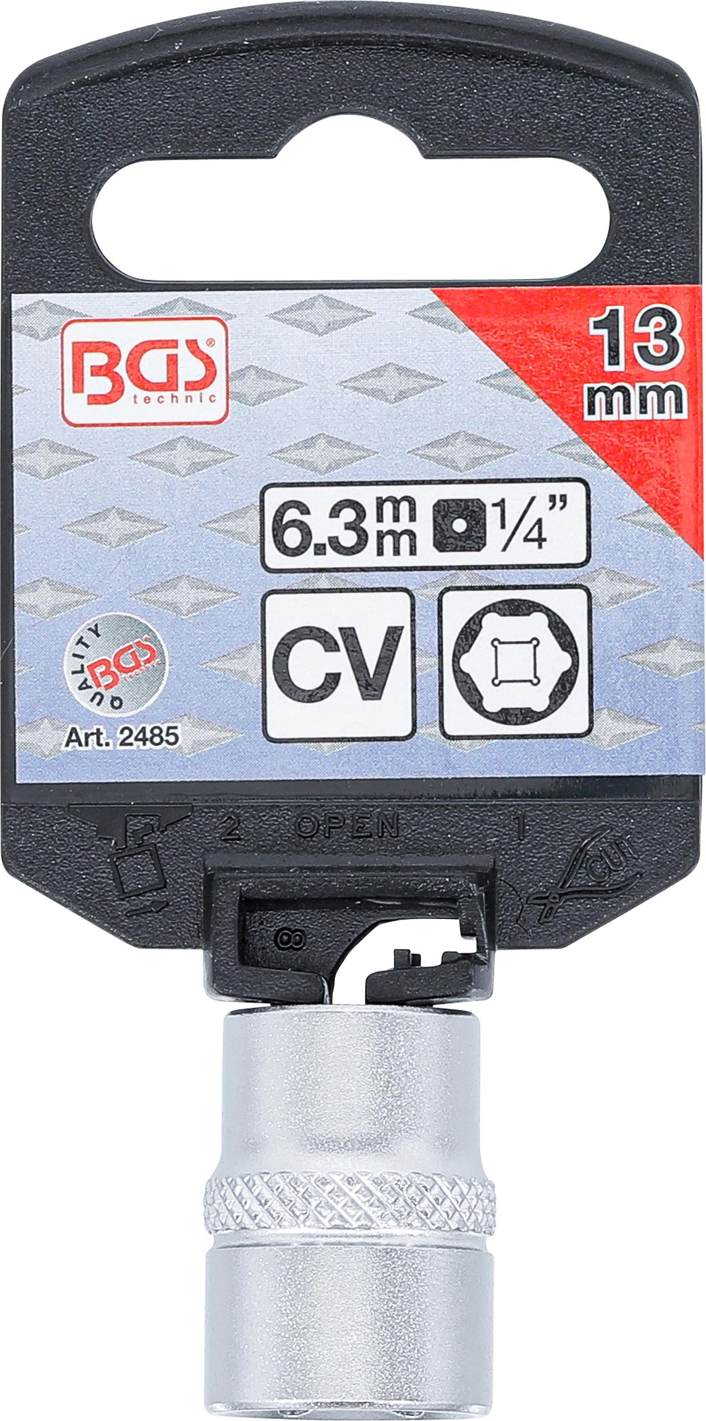 Douille pour clé, six pans | 6,3 mm (1/4