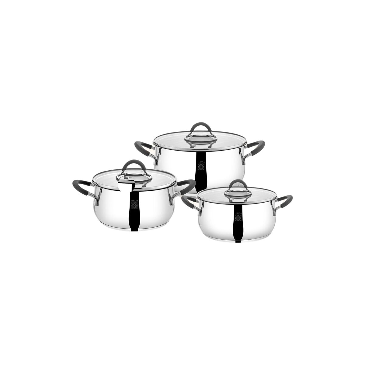 Serenk batería de cocina 6 piezas acero inoxidable modernist con tapa y acabado brillo