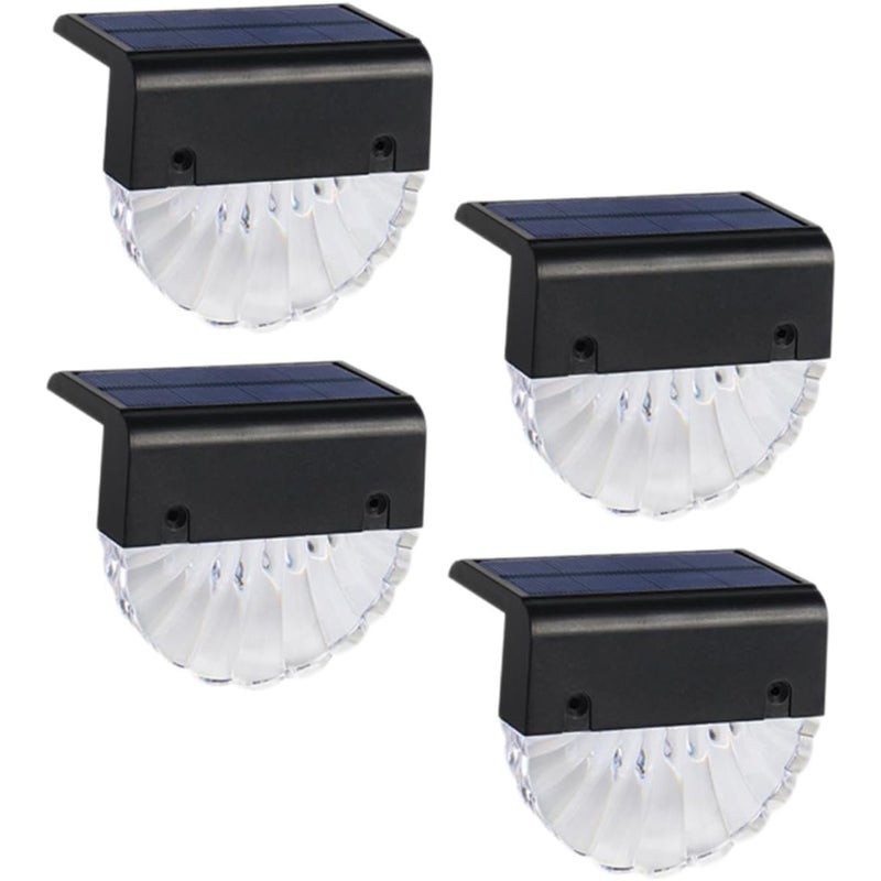 Lampy solarne na taras, lampy schodowe w kształcie muszli, 4 sztuki w opakowaniu