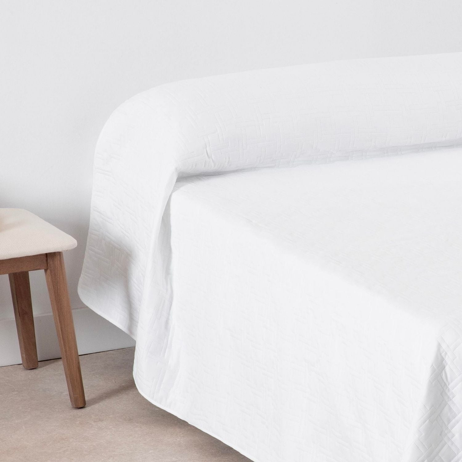 Colcha Primavera Verano Reversible Toscana Blanco cama 150cm - 2