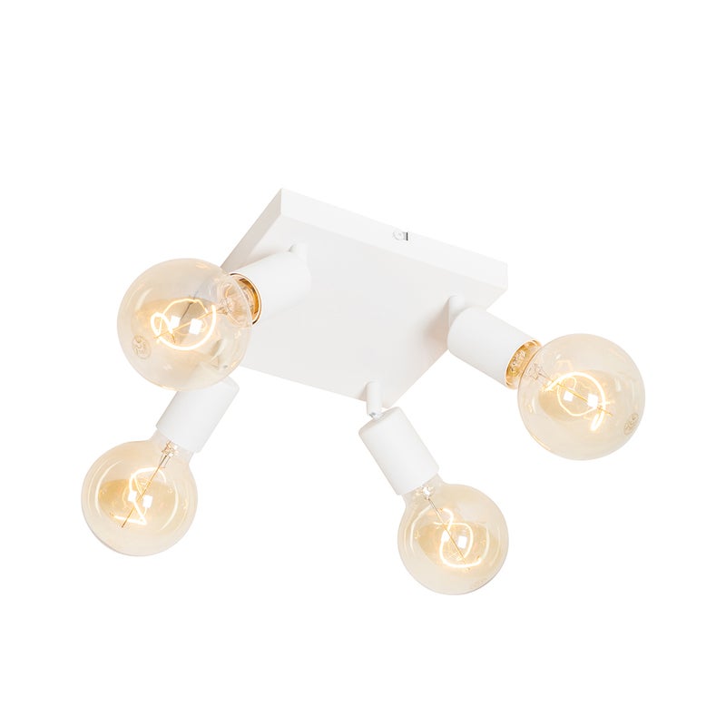 Nowoczesny reflektor biały kwadratowy 4-światłowy - Facil