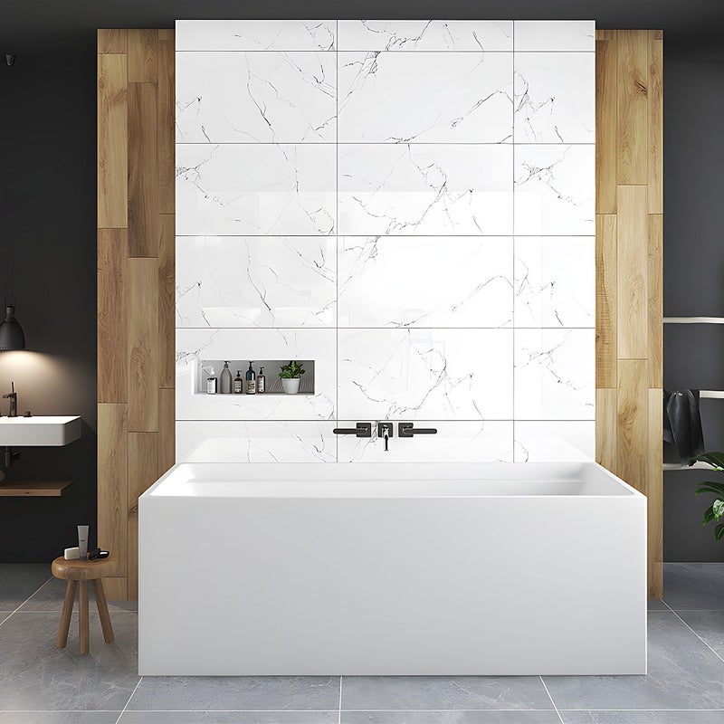 Wanna wolnostojąca prostokątna – 280 l – 170 × 75 × 60 cm (dł. × szer. × wys.) – kolor biały – akrylowa - ASPIUS