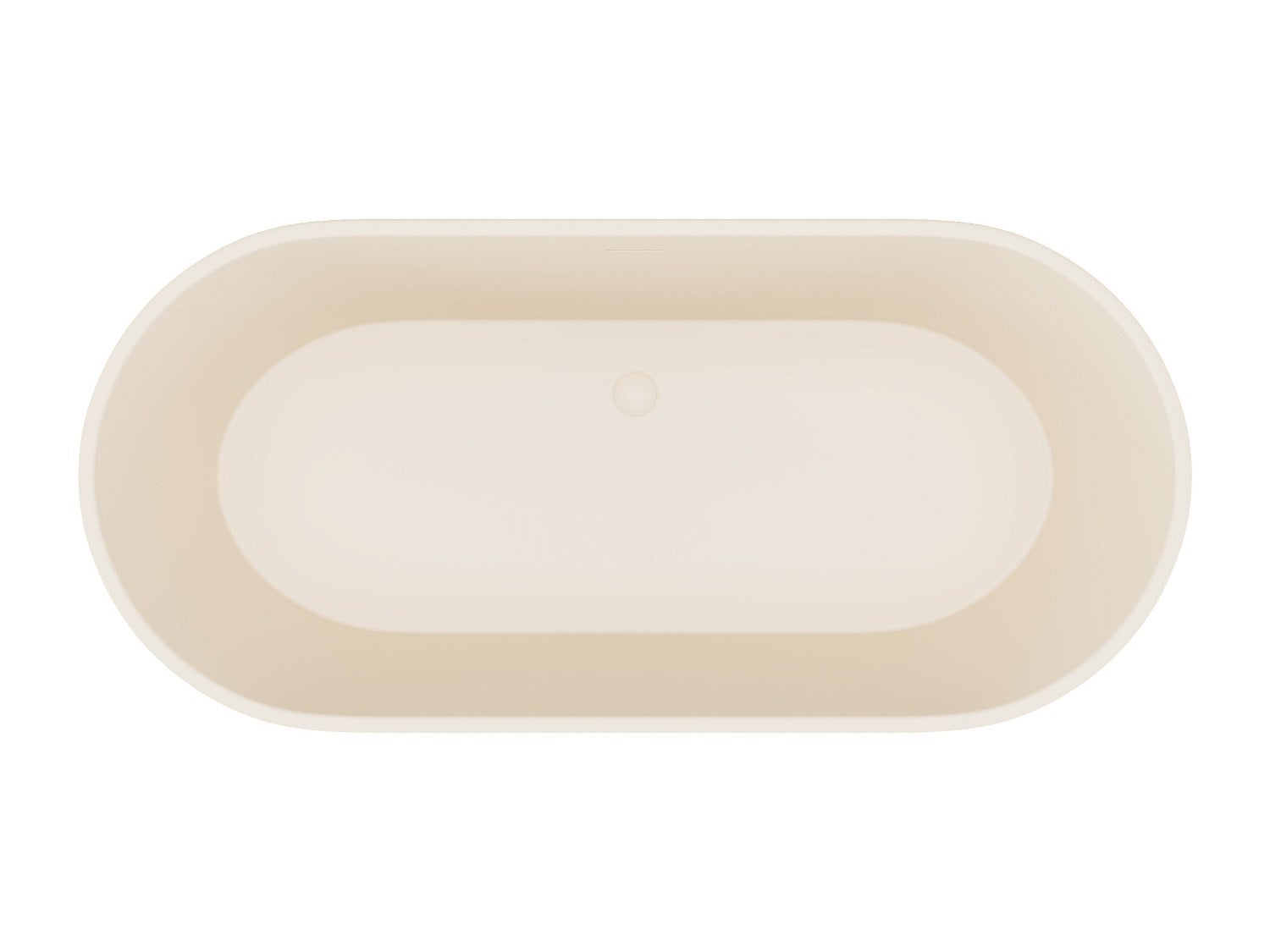 Baignoire îlot ovale - 159 x 74 x 56 cm - Acrylique - Beige mat - 255L - LUZECA - 4