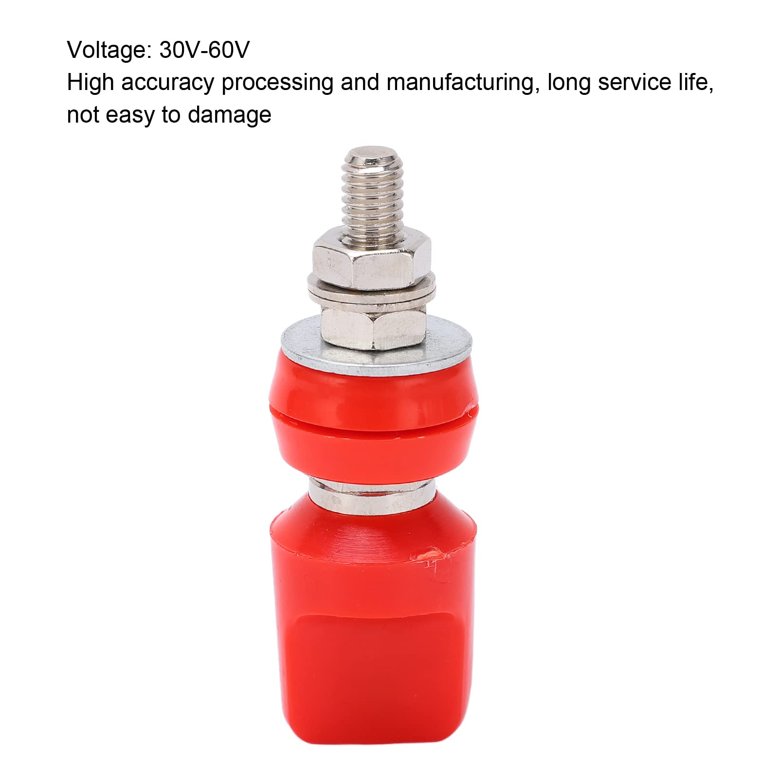 J.50019 (1) Terminale di corrente M6 60A Terminali di collegamento in ottone placcato Connettore con spina a banana da 4 mm (rosso) - 3