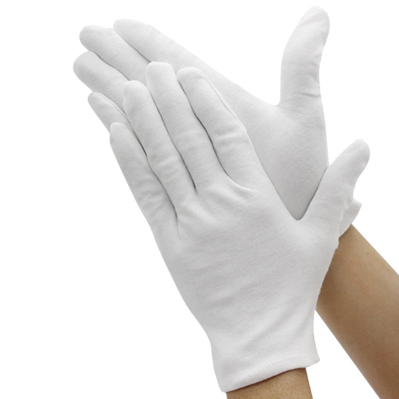 12 paires de gants en coton respirants, doux et hypoallergéniques pour le travail, l'hydratation cosmétique et l'inspection de bijoux. - 2