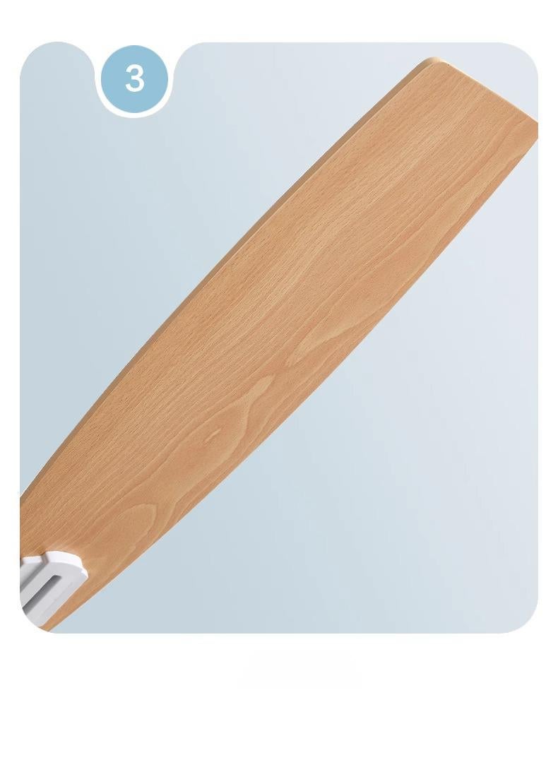 Ventilateur de Plafond en Bois avec Lumière et Télécommande, Moteur DC, 6 Vitesses, Économie d'Énergie, Fonction Inverse et Minuteur - Blanc, 52inch - 6