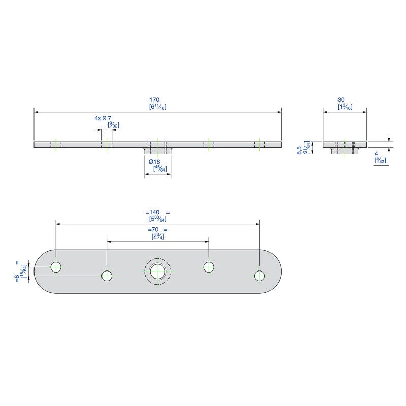 Platine de fixation en INOX 304L pour monture SLID'UP 2000 - 200 kg - 2