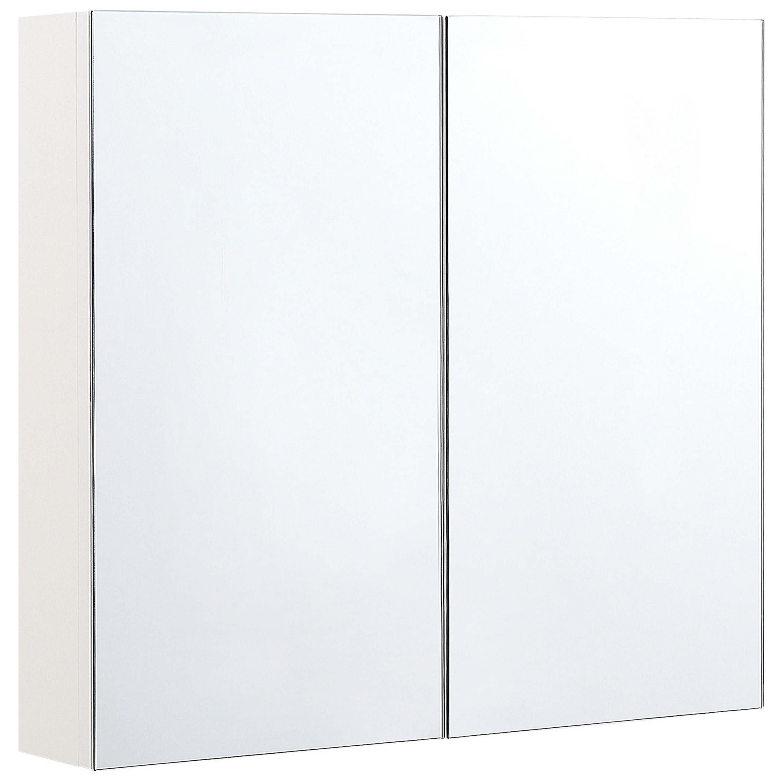 Beliani Armario Con Espejo De Pared Para Baño Navarra 80 Cm 70 Cm Blanco , Leroy Merlin
