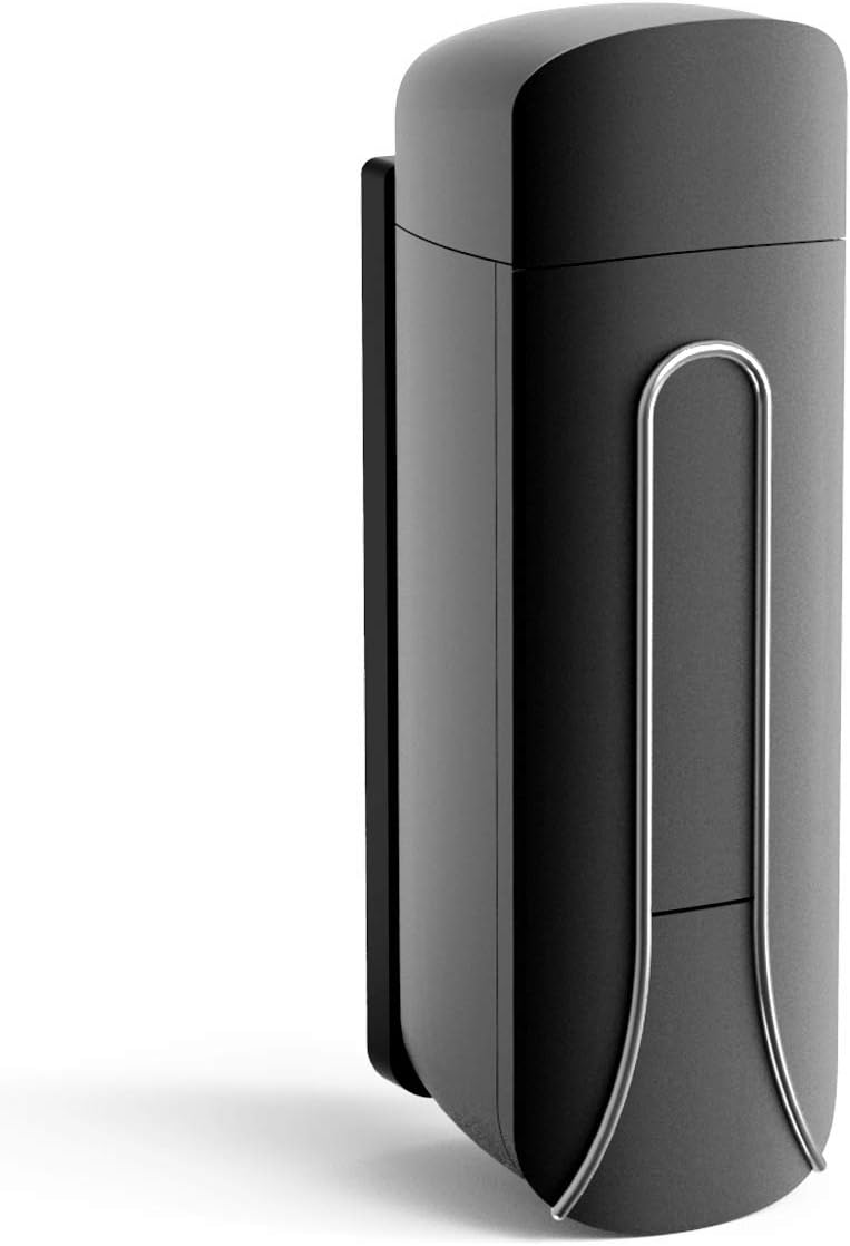 Dozownik mydła montowany na ścianie 350 ml, czarna plastikowa butelka, do łazienki, kuchni, hotelu i domu.