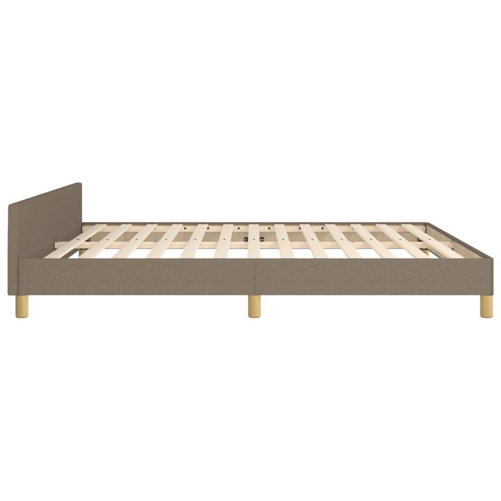 Cadre de lit sans matelas taupe 180 x 200 cm tissu - 7