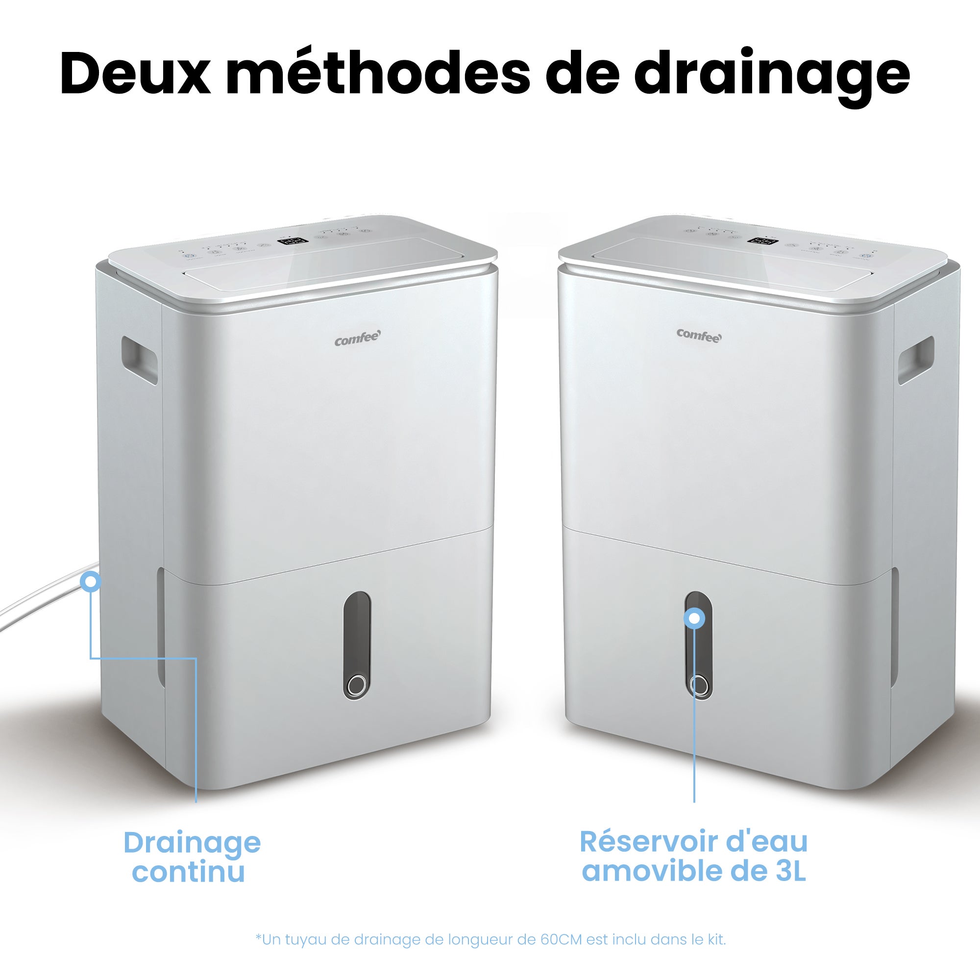 COMFEE' Déshumidificateur, Elimine l'humidité jusqu'à 20L/Jour, 2-EN-1, Purification d'air avec ioniseur, Contrôle APP, 4 Modes, Fonction Air Swing - 7