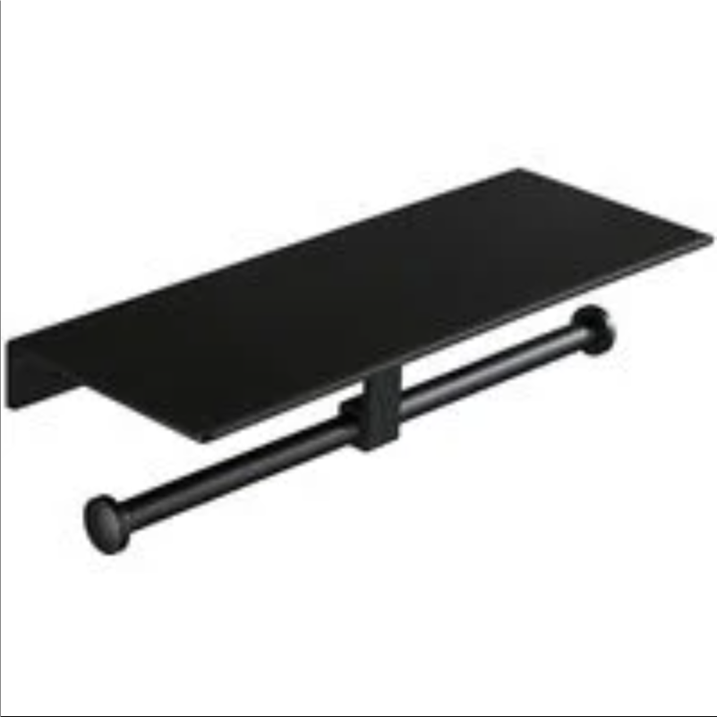 Porte-rouleau De Papier Toilette Mural Avec étagère Pour Téléphone - Métal Brossé, Style Moderne, Rangement Salle De Bain