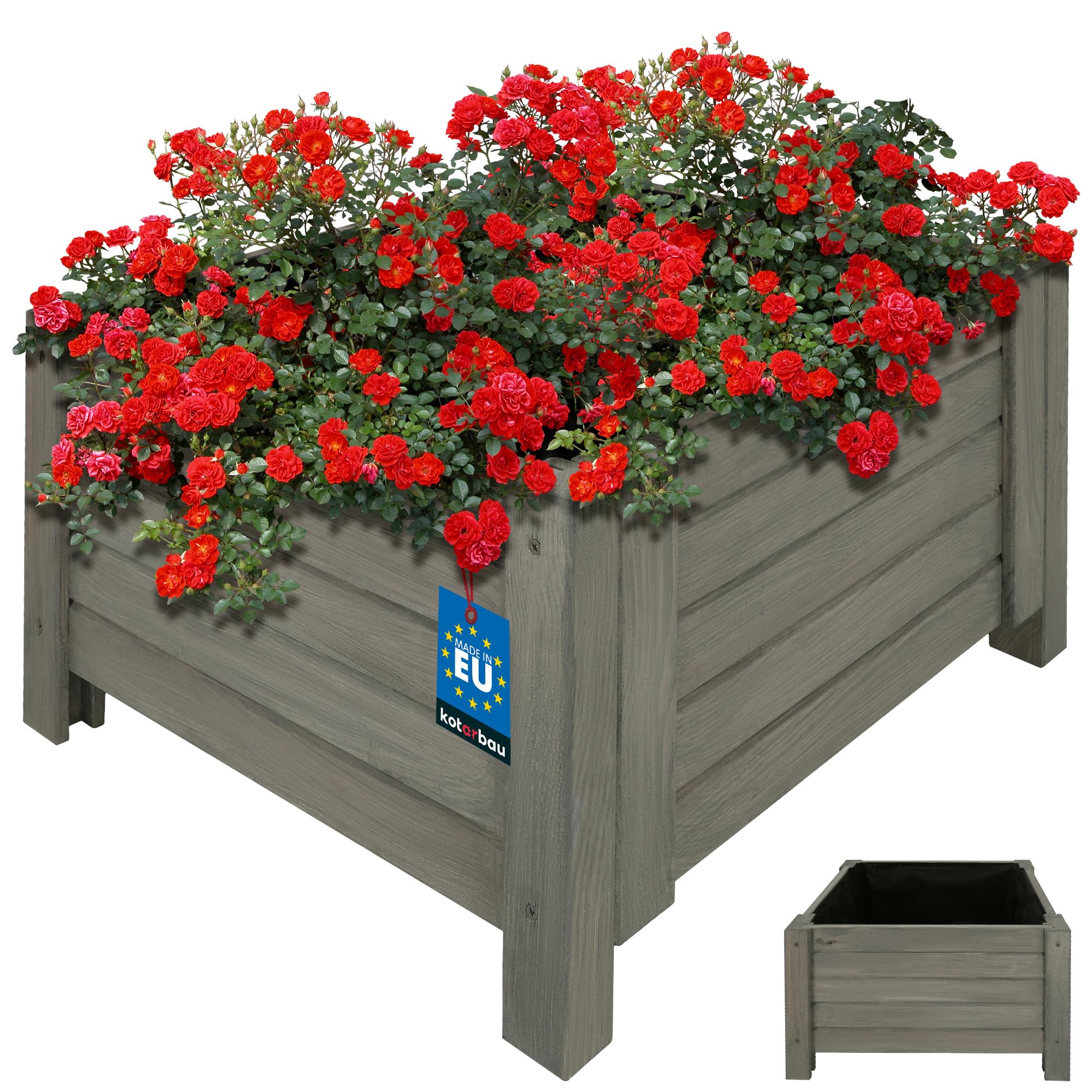 Doniczka donica ogrodowa skrzynia skrzynka taras drewniana 50x50 na kwiaty - KOTARBAU