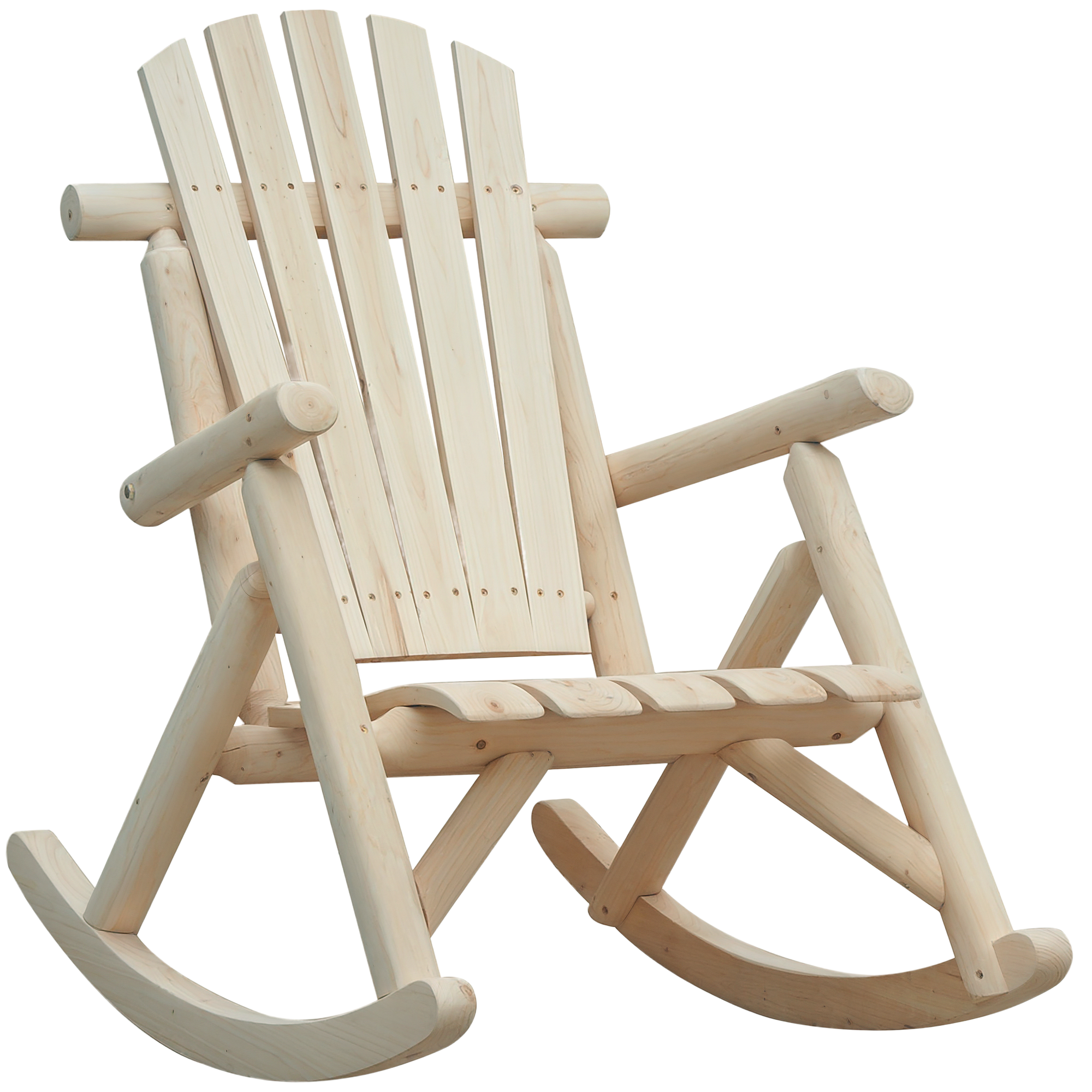 Krzesło Adirondack z drewna cedrowego, ergonomiczne, bujane, na werandę, do ogrodu, tradycyjne - Burlywood