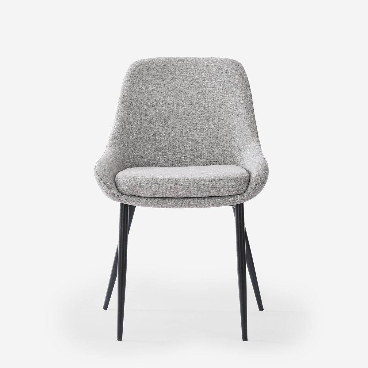 Sedia moderna da cucina in tessuto con gambe in metallo nero Piros - Grigio - 3