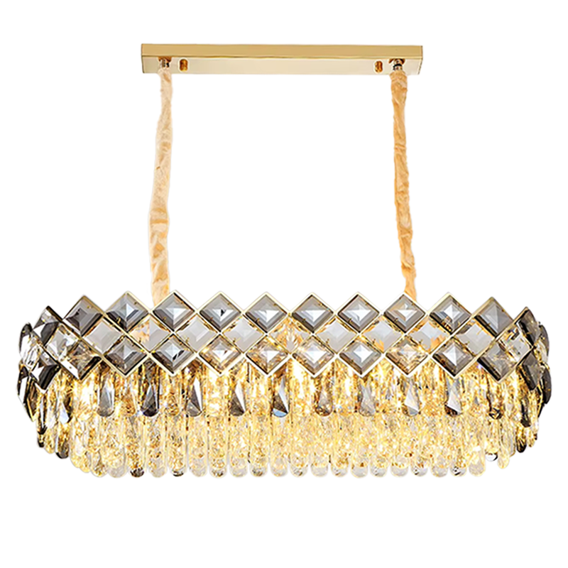 Lampa Sufitowa Wisząca Kryształowa Toolight App1539-12Cp80 Złoty