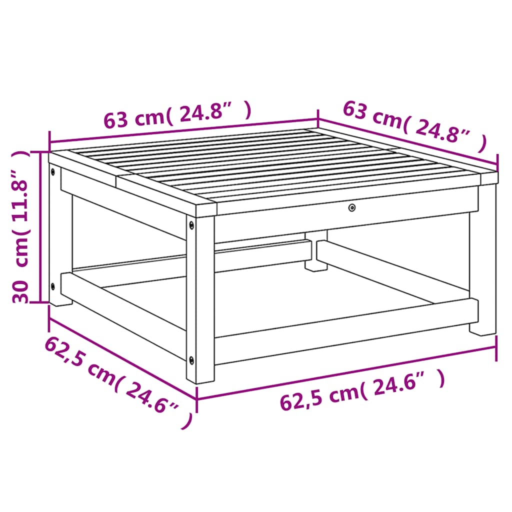 Table de jardin - Table Extérieure - Table De Patio 63x63x30 cm bois d'acacia solide D96T62 - 8