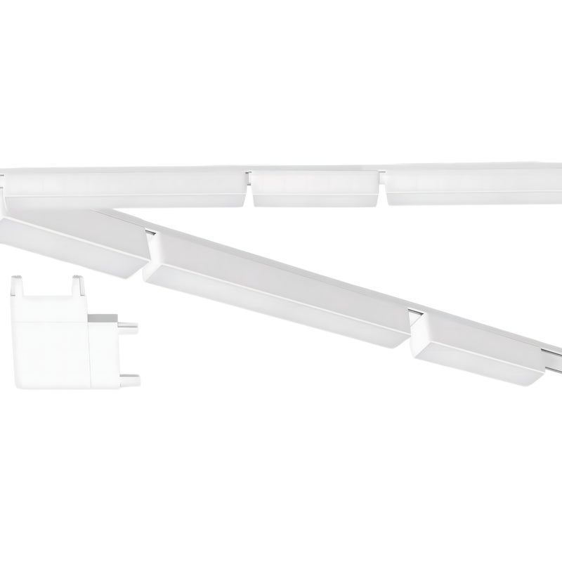 Zestaw oświetlenia szynowego LED Biały system magnetyczny szyna 1m + 6 lamp LED + łącznik NEUTRALNA barwa 4000K LEDHOFF