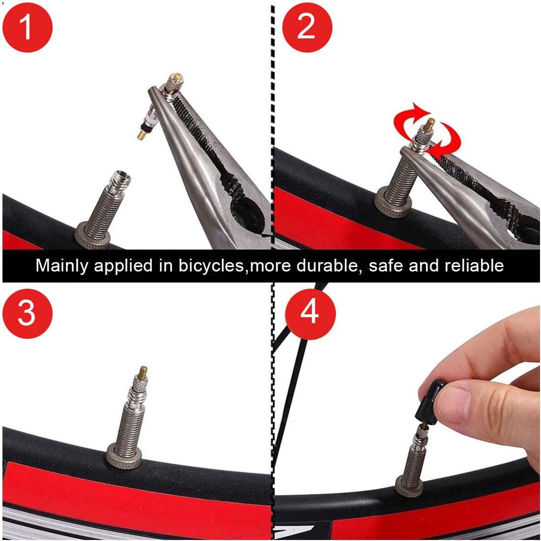 ASYKNM Lot De 30 Noyaux De Valve Presta En Laiton - Réparation Vélo, Compatible VTT Et Route, 26x5mm