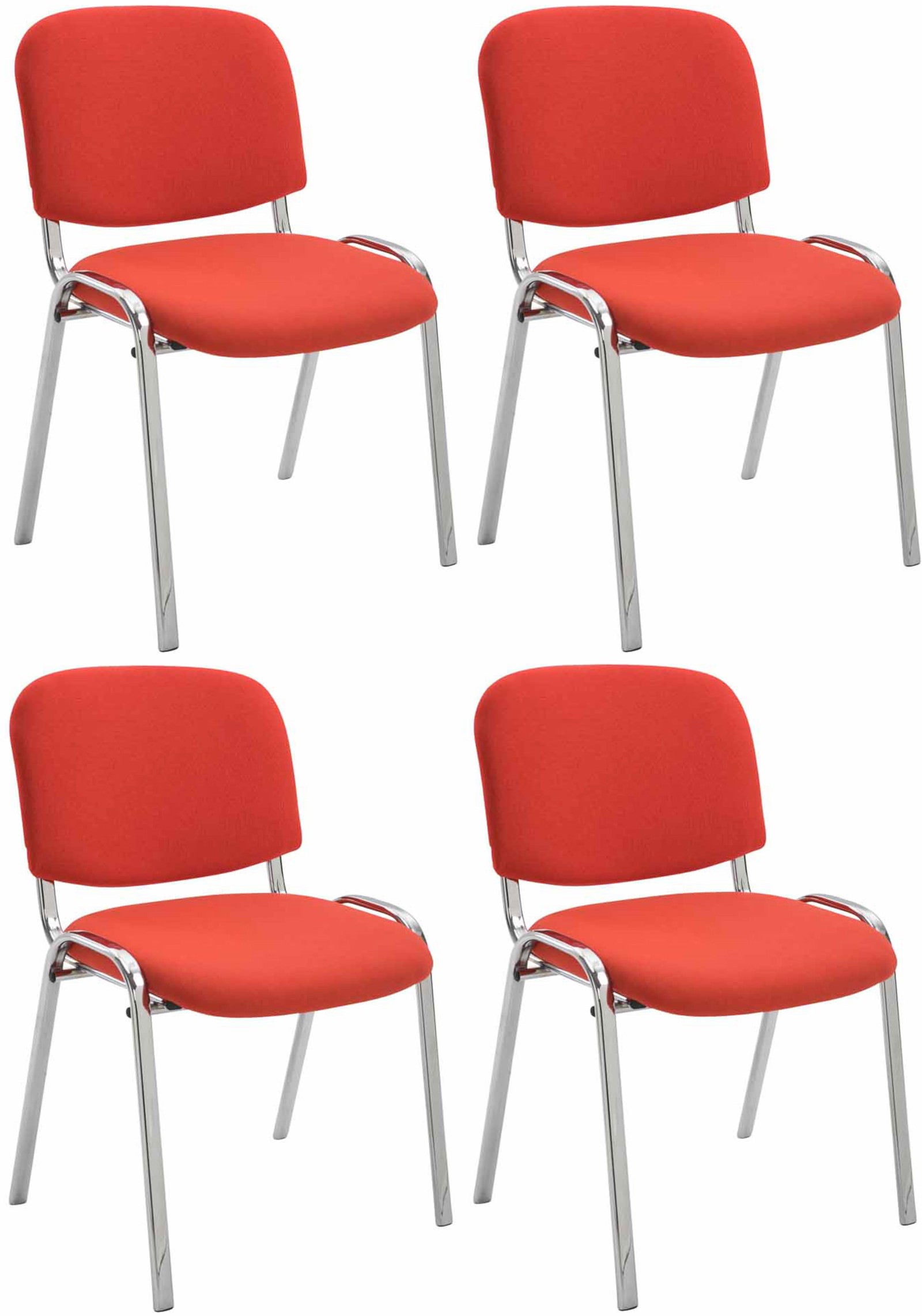 Lot 4 Chaises Design en Plastique Noir sur Pieds Métalliques Style