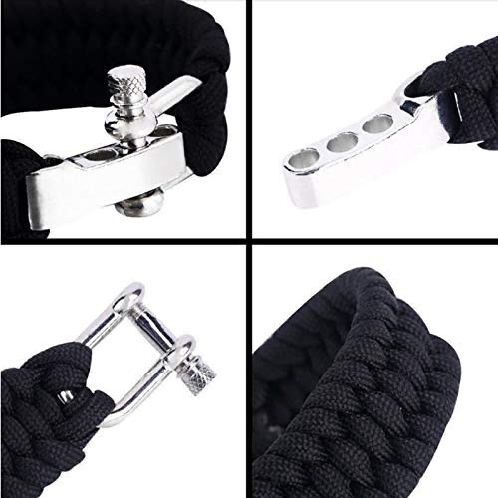 Pulseira de sobrevivência em paracord para atividades ao ar livre, com fivela ajustável, ideal para viagens, acampamentos e trilhas - 2