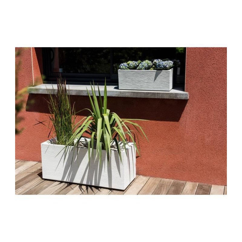 Balconnière rectangulaire Graphit Up 59 x 19,5 x 22,8 cm - 25 L - Blanc cérusé - Eda - 2