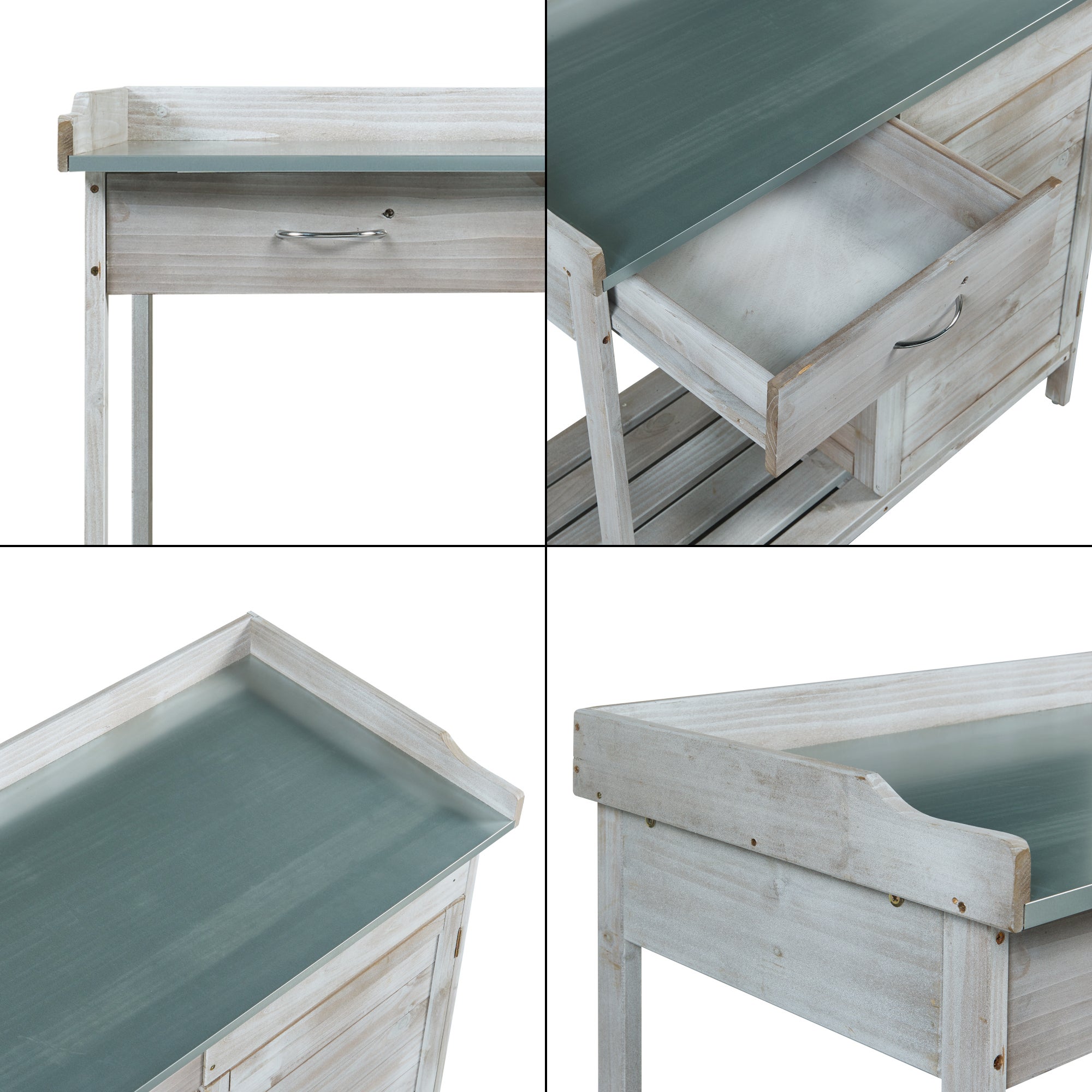 Table de rempotage Aliano 98 x 48 x 94 cm sapin gris casa.pro - 8