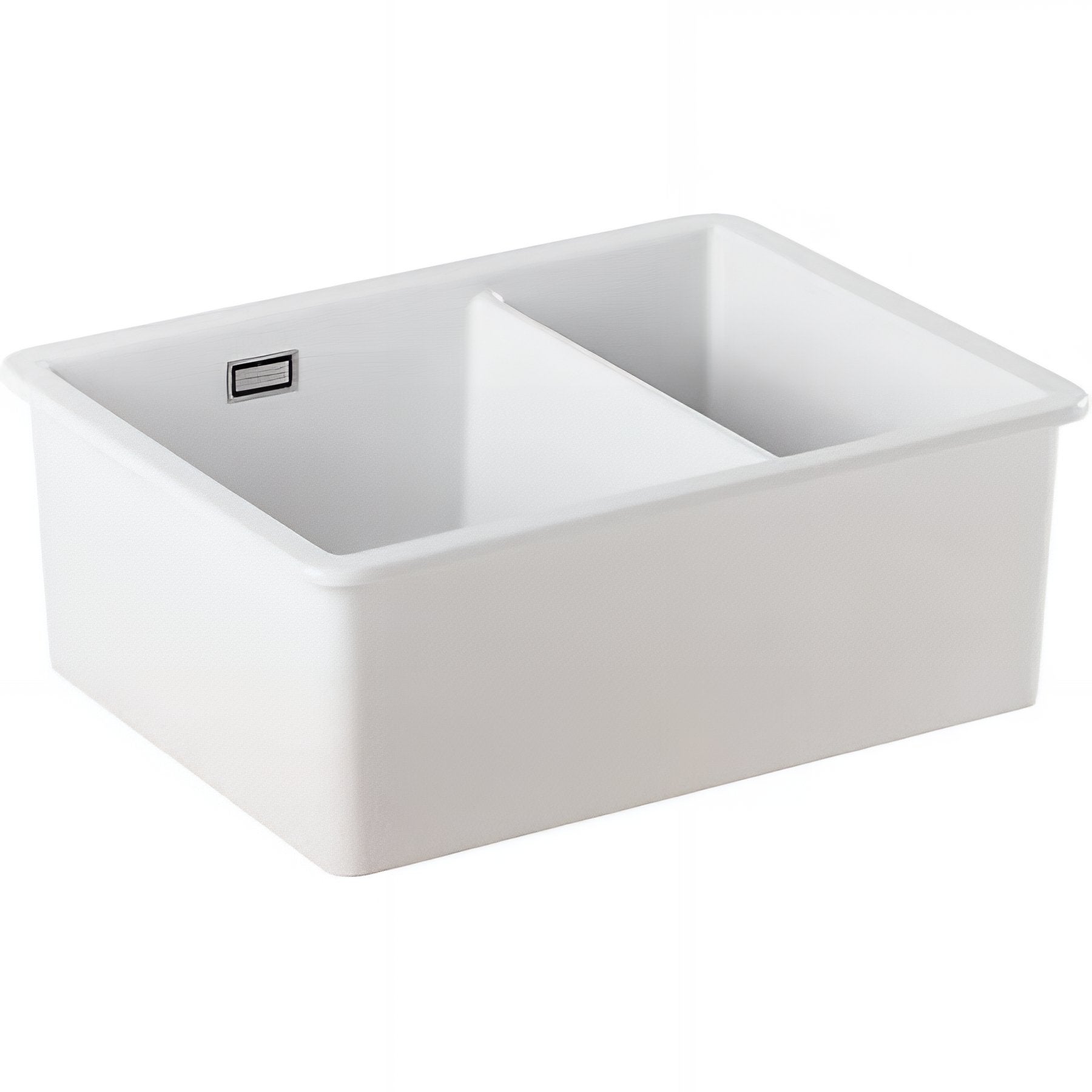Fregadero cerámico tradicional sanindusa 1+1/2 con cubeta valet encastrada y desagüe blanco