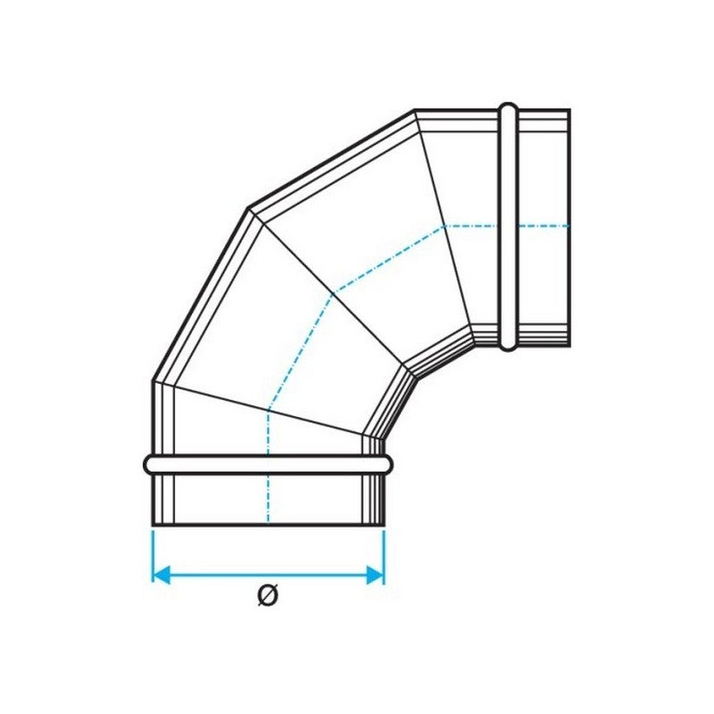 Coude 90° galva diamètre 100 mm - C 90° ⌀100 - 11093381 ALDES - 11093381 - 3