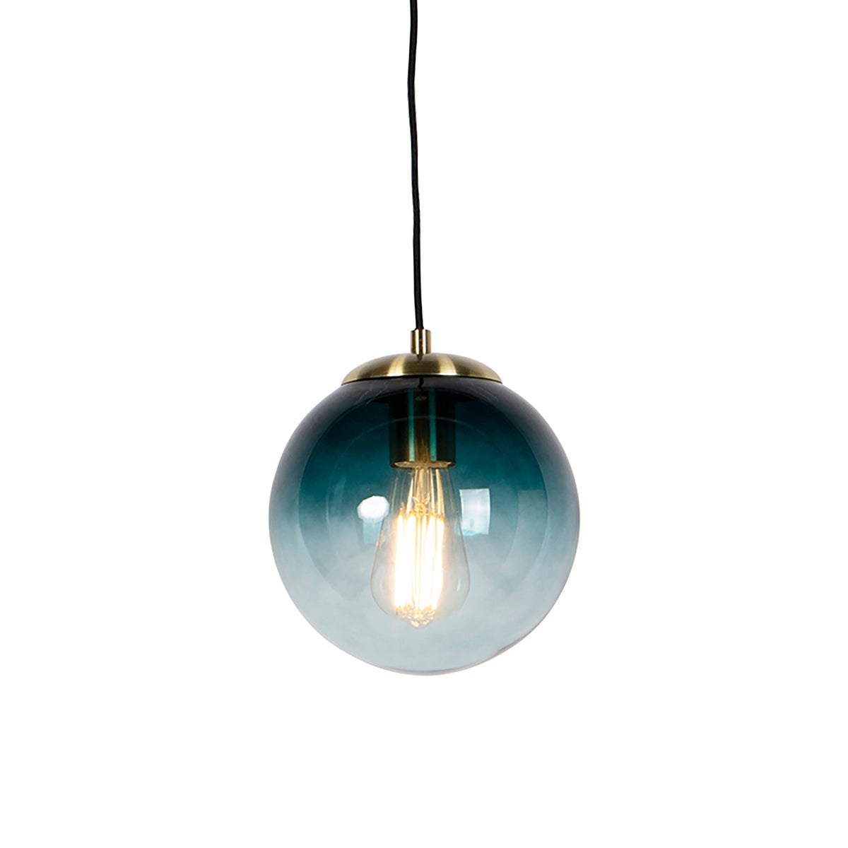 Qazqa artdeco lampa wisząca inteligentny - Pallon - niebieski, żarówkami LED 4.9w, e27, ściemnialny, 20cm oświetlenie wewnętrzne