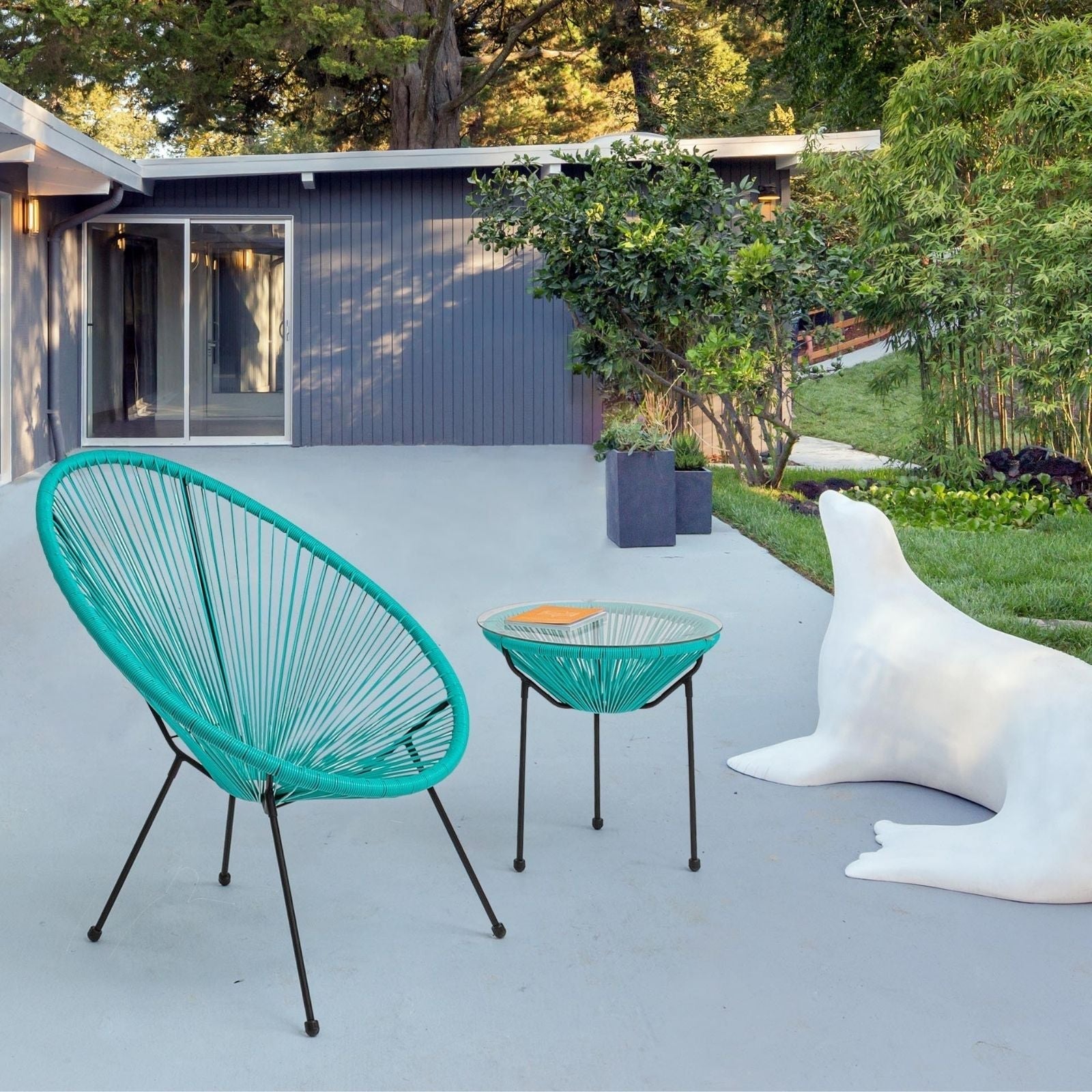 Table basse avec verre Parker Tomato 50 diamètre - 3