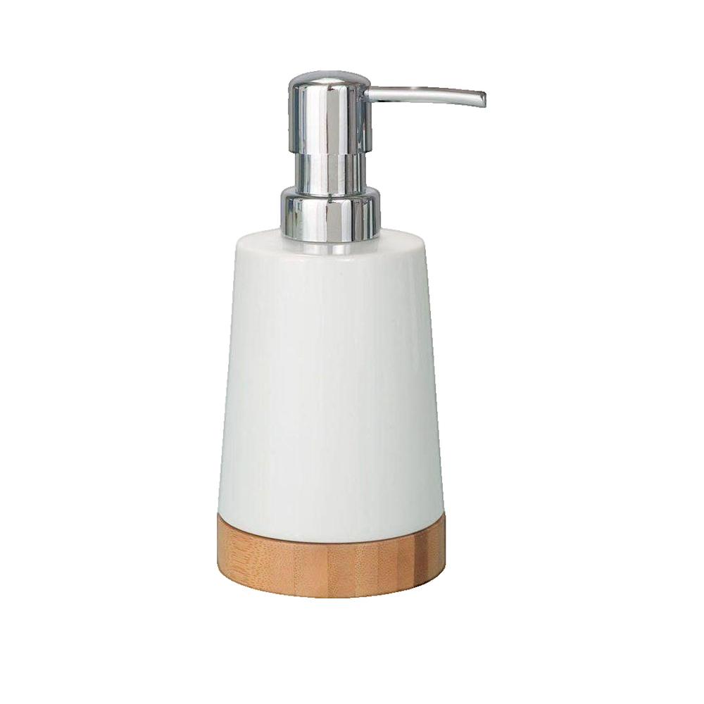 Dozownik mydła Wenko Kolekcja elegancka 290 ml ceramika i bambus