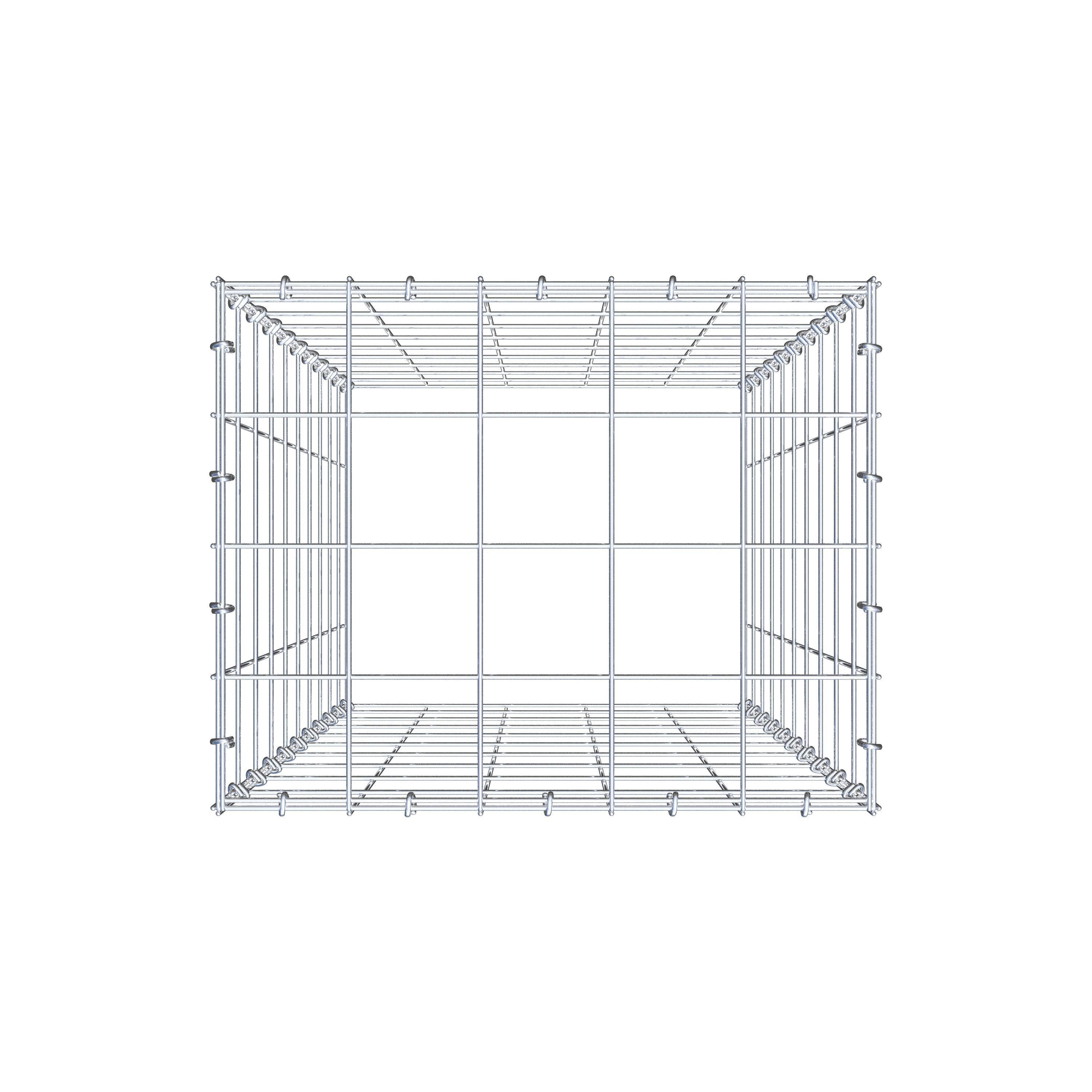 Gavión para apilar en acero galvanizado 100x50x40cm (LxAxP), malla 10 x 10cm, Anillo en C, sin rejilla inferior - 5