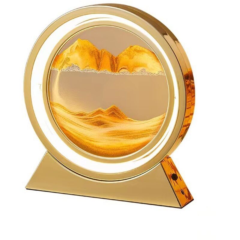 Lampă clepsidră 3D de 25 cm, nisip mișcător, 3 culori, alimentare USB – decorațiune de masă, cadou.
