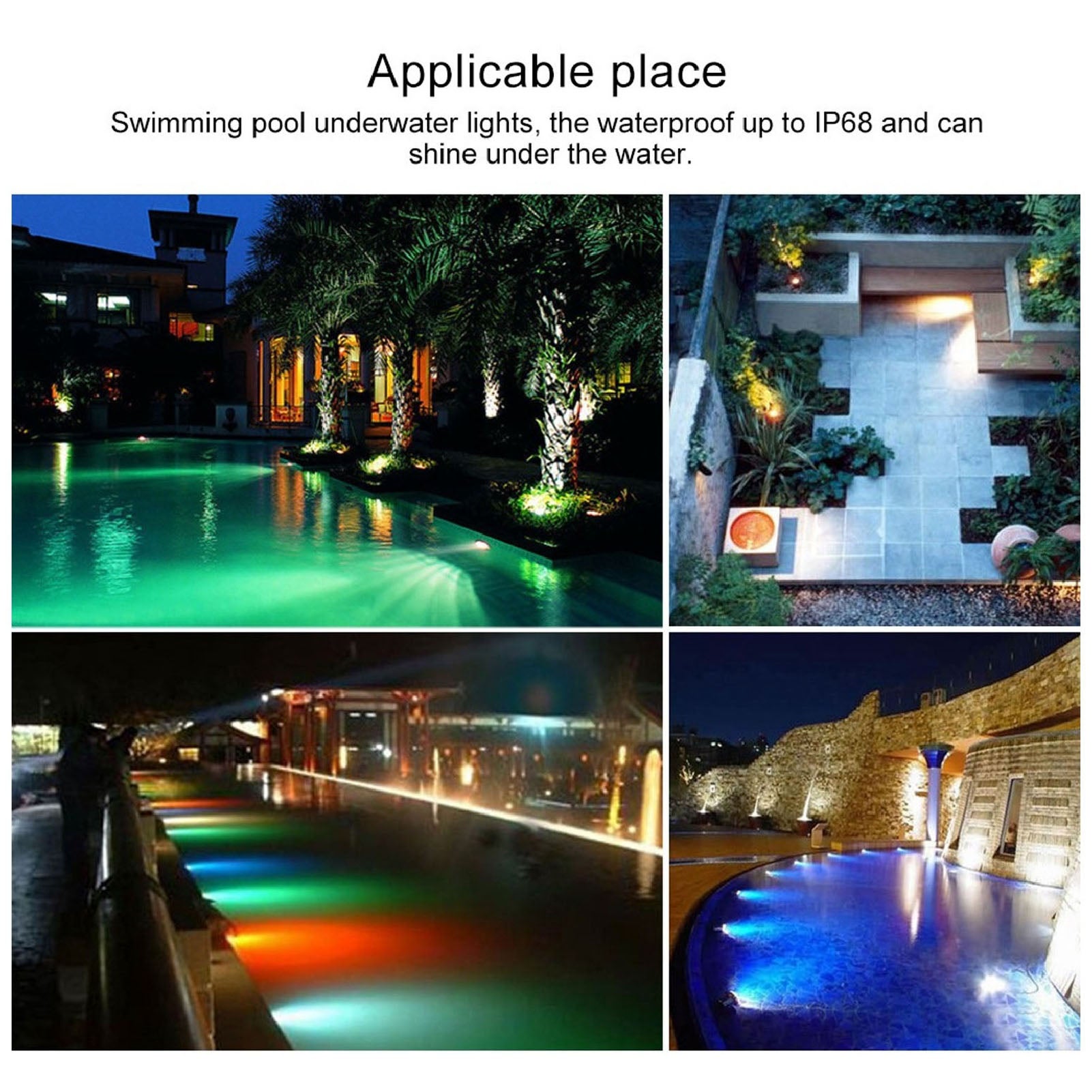 18W RGB LED lumière de piscine IP68 étanche piscine sous-marine lumière LED RGB sans fil télécommande lampe sous-marine AC12V bleu - 5