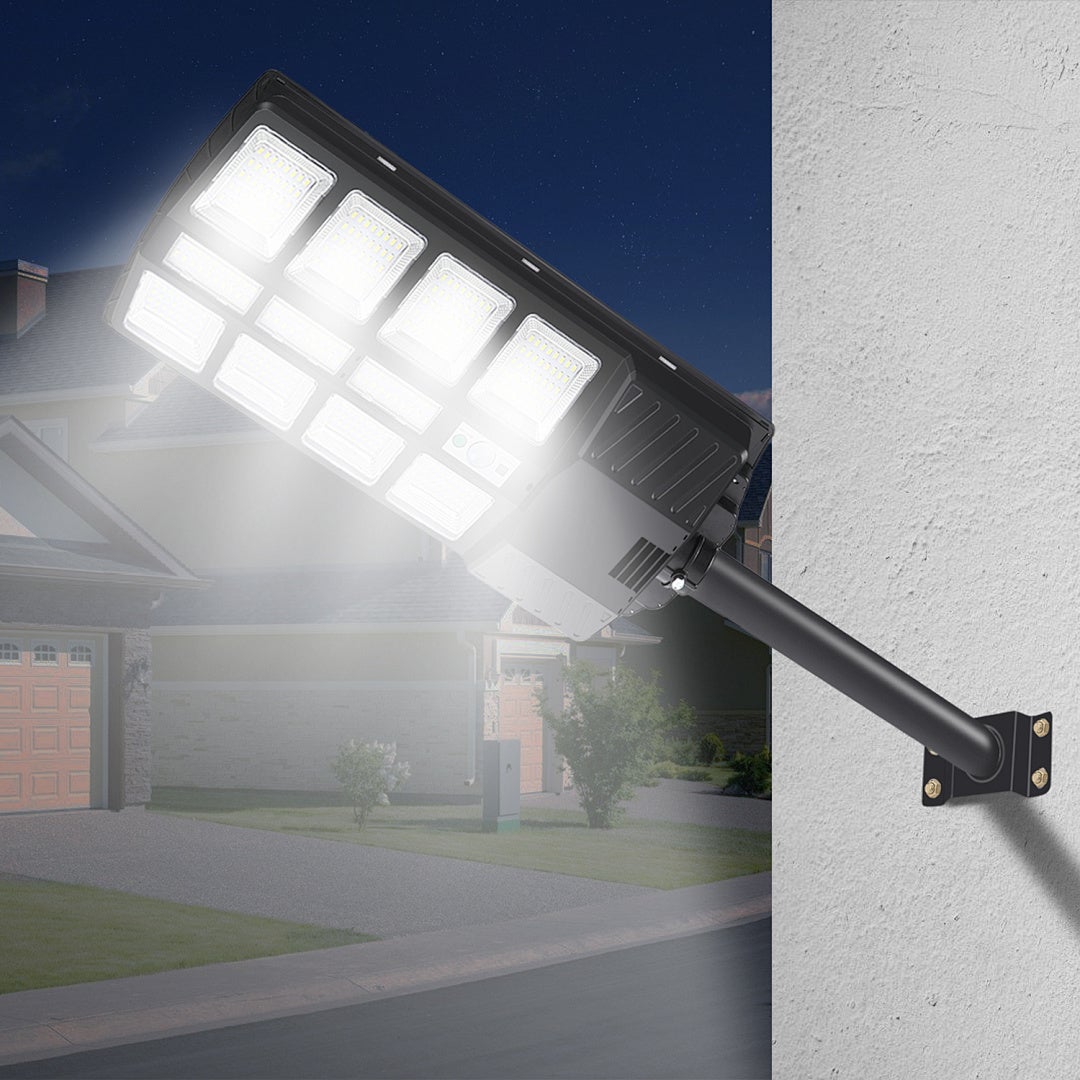Zewnętrzny Kinkiet Solarny LED 400W, IP67 Wodoszczelny, 4 Tryby Oświetlenia, Czujnik Radarowy 180°, Pilot