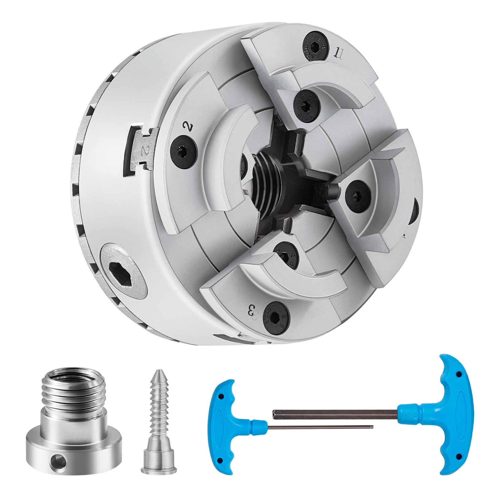 Uchwyt tokarski KP96 4-szczękowy uchwyt szczękowy φ96mm wykonany z 45# zakres mocowania uchwyt 32-70mm gwint wewnętrzny M33 x 3,5 TPI dokładność VEVOR
