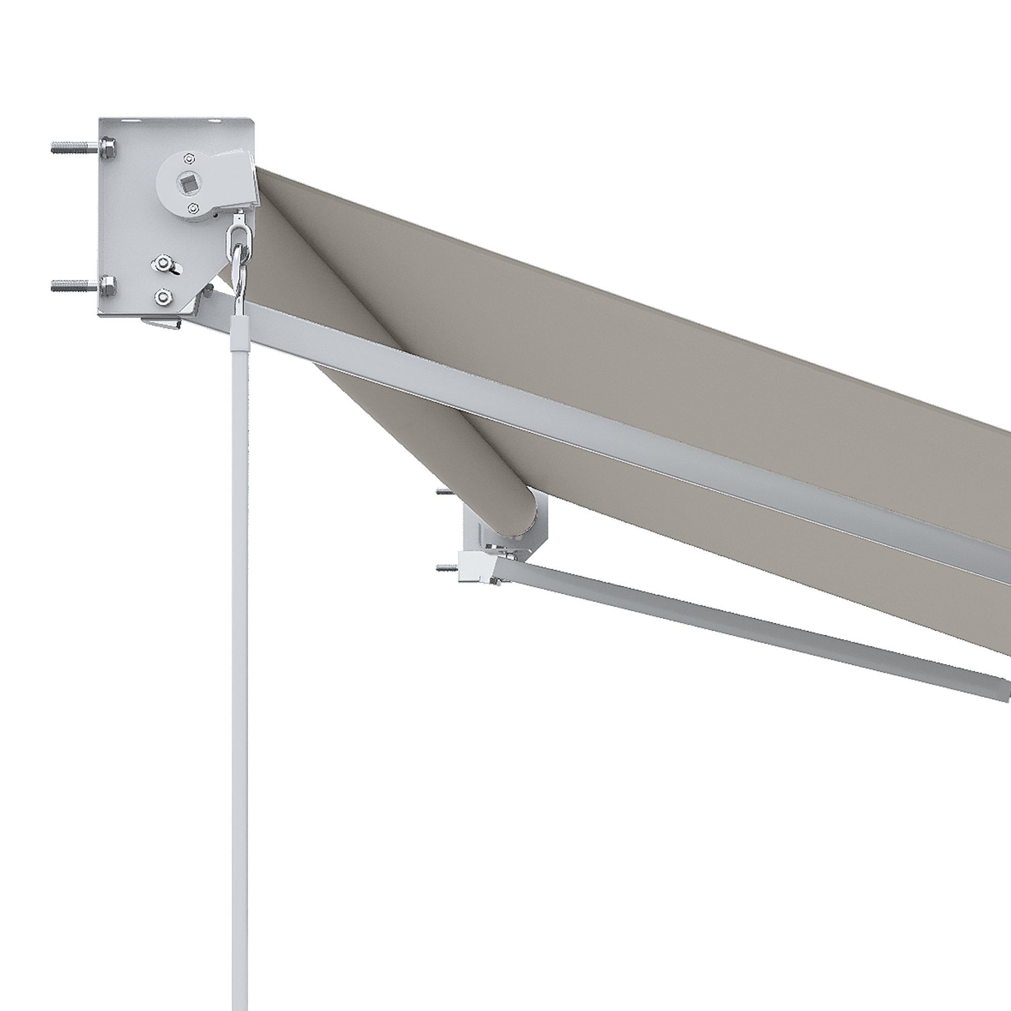 Toldo Manual Retrátil Outsunny Creme Branco Poliéster 280g/m² e Alumínio 200x295cm - 9