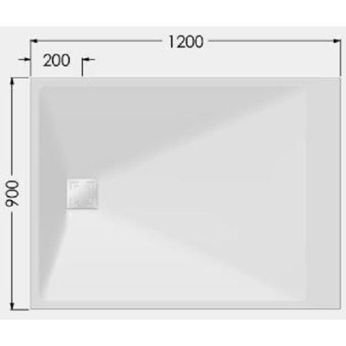 Receveur ONYX blanc 1200x900mm avec bonde - AKW - 12826WH-CH - 3