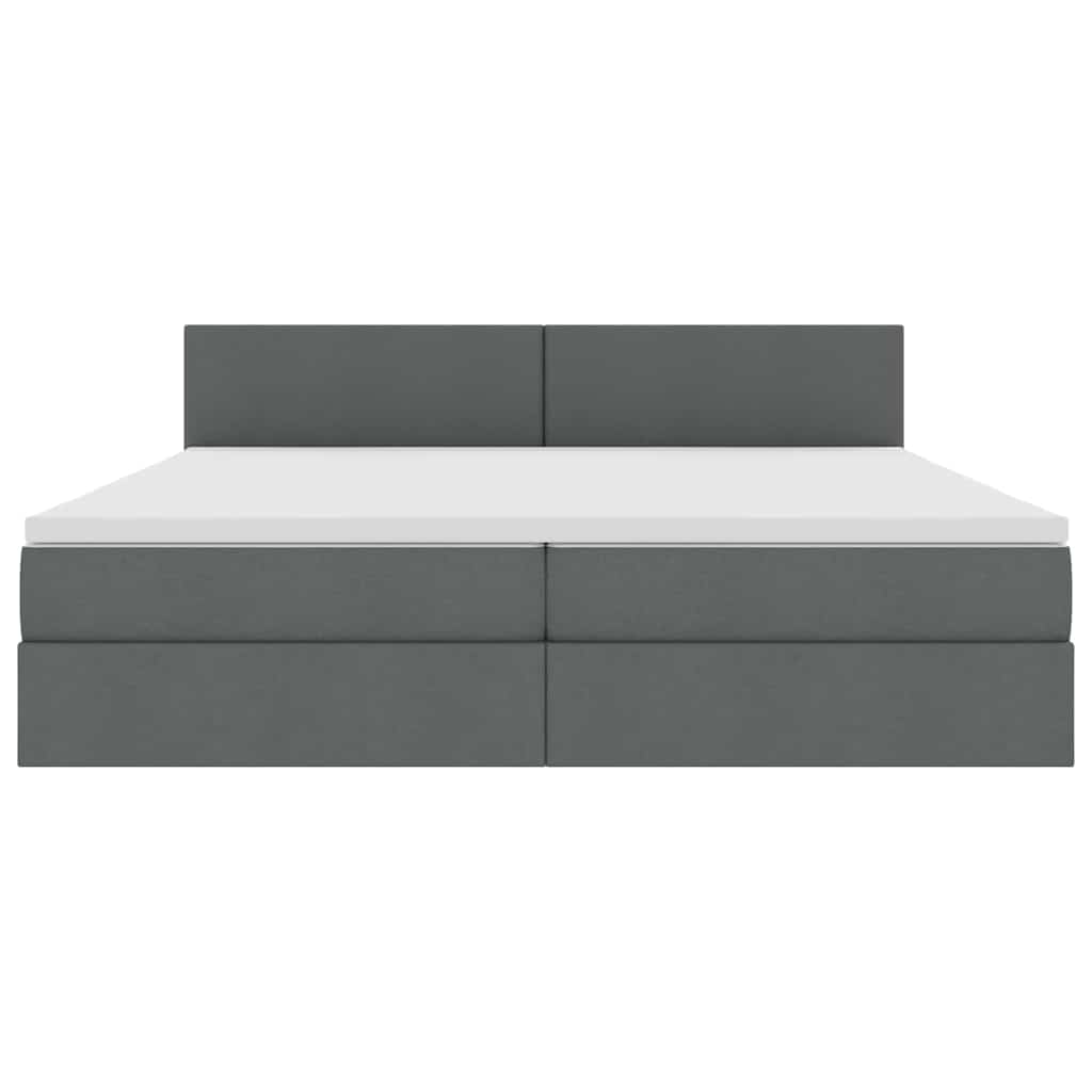Lit avec rangement et matelas gris foncé 200 x 200 cm velours - 6