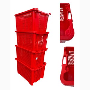 Cassette Plastica Per Raccolta Olive E Frutta - Impilabili, 40 Litri, Rosse - Confezione Da 10 Pezzi - Foto 9