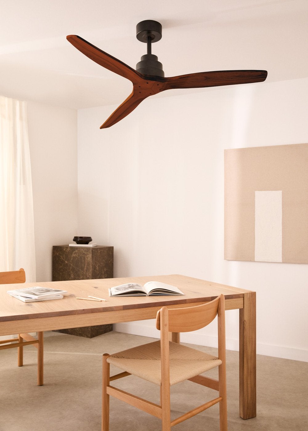WINDSTYLANCE DC - Ventilateur de Plafond 40W Silencieux Ø132 cm - Sans lumière et avec télécommande - 2