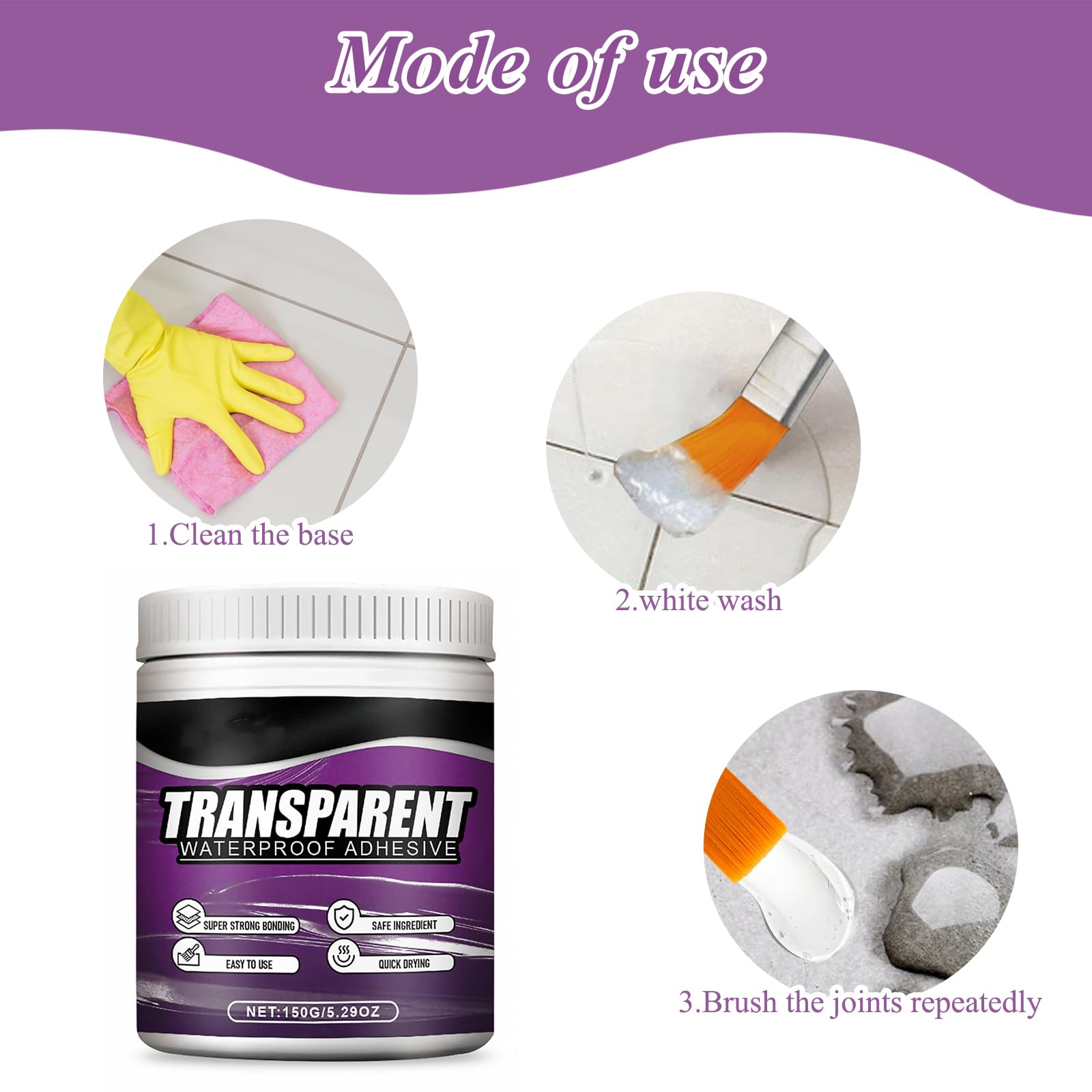 1 botella de 150 g de sellador transparente, impermeable y a prueba de fugas, para cocinas interiores - 5