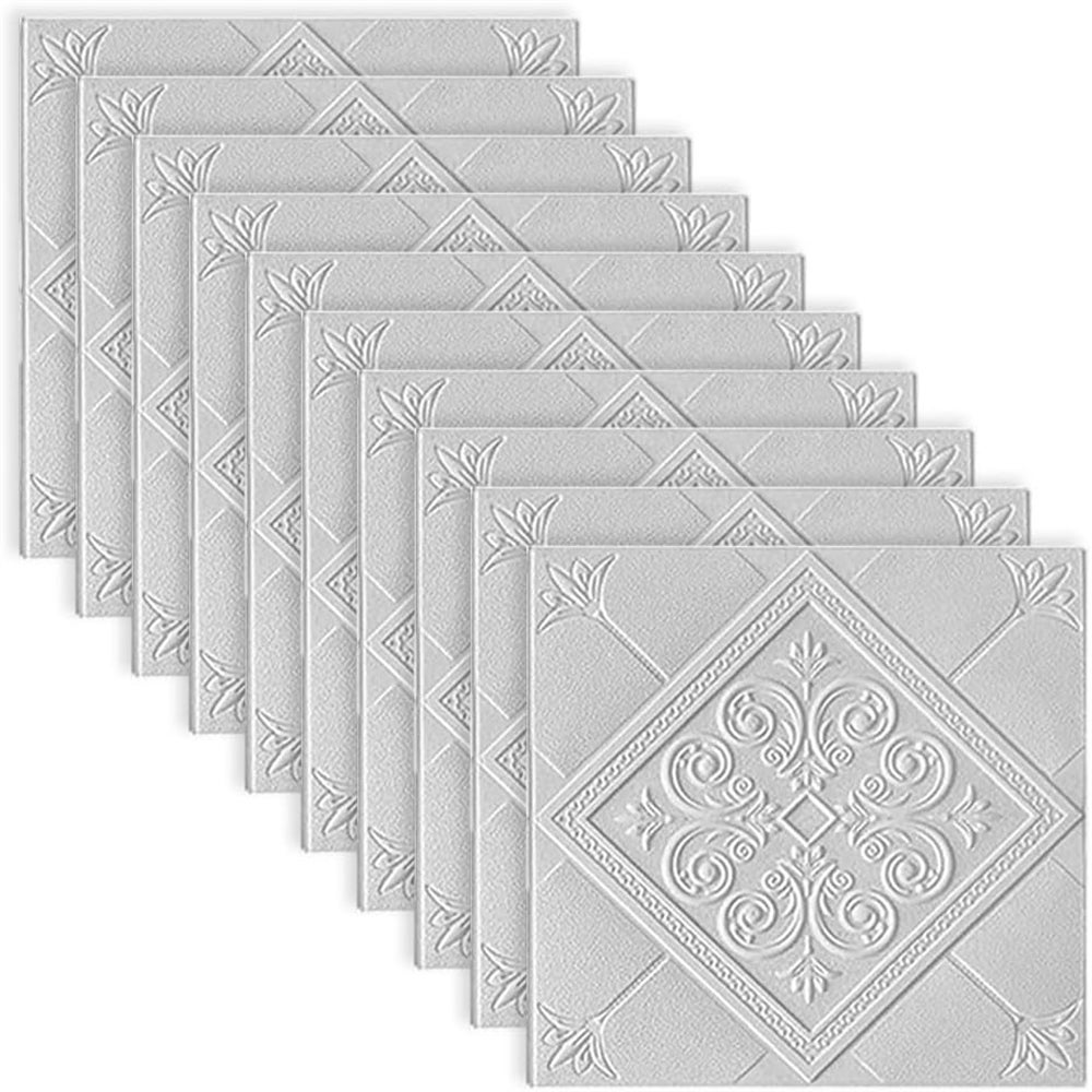 12 sztuk tapety sufitowej 3D, odporna na wodę i wilgoć samoprzylepna tapeta piankowa, dekoracja wnętrz, 35x35cm, QT1-2