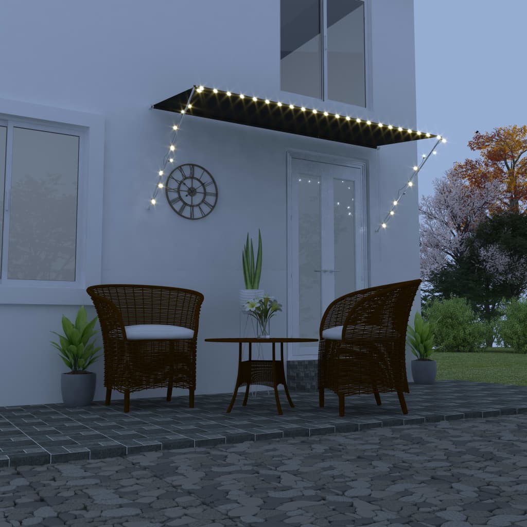 Markiza zwijana z LED, 300 x 150 cm, antracytowa vidaXL