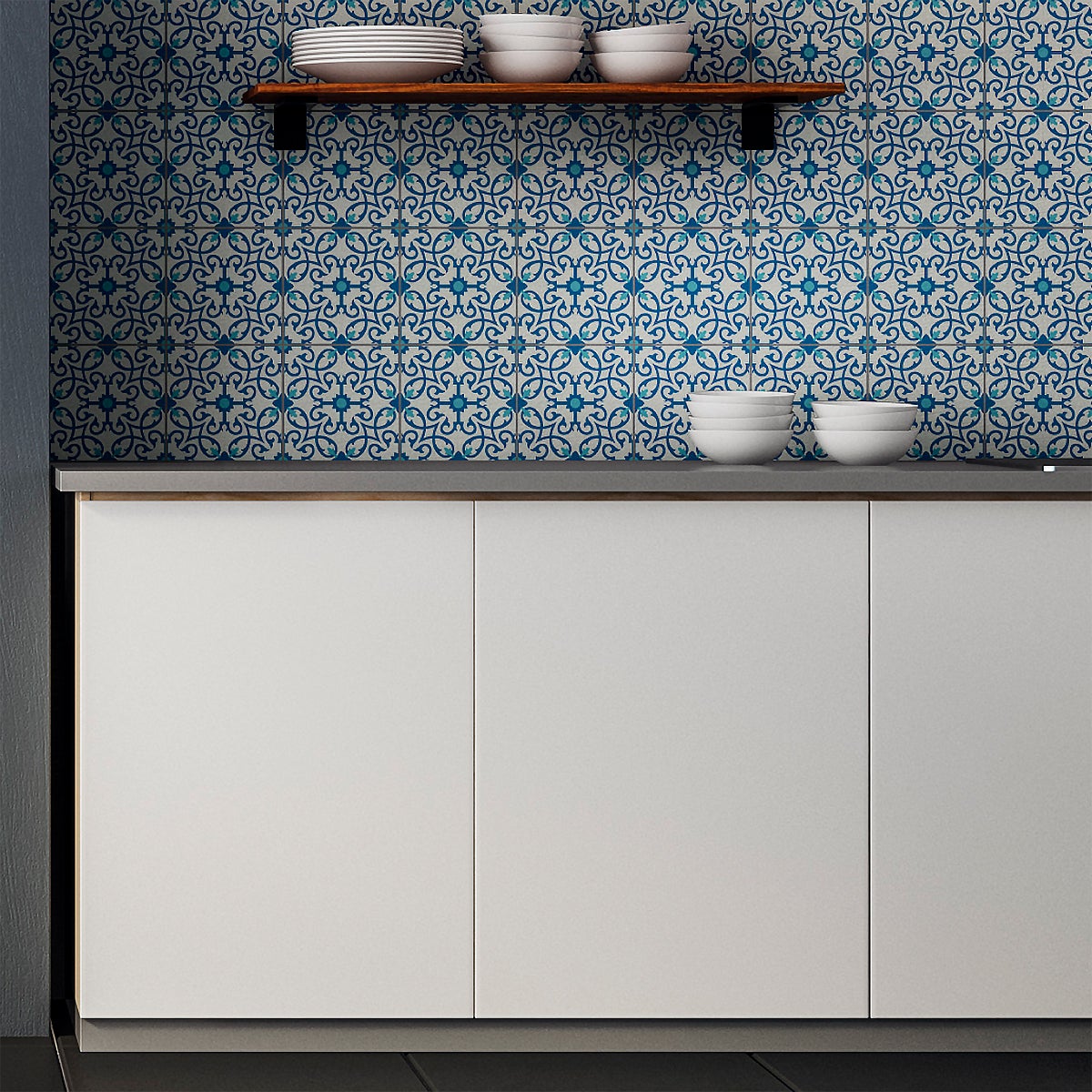 9 adesivi piastrelle di cemento azulejos Shana - Sticker adesivo - adesivi murali - 9stickers15x15cm - 3