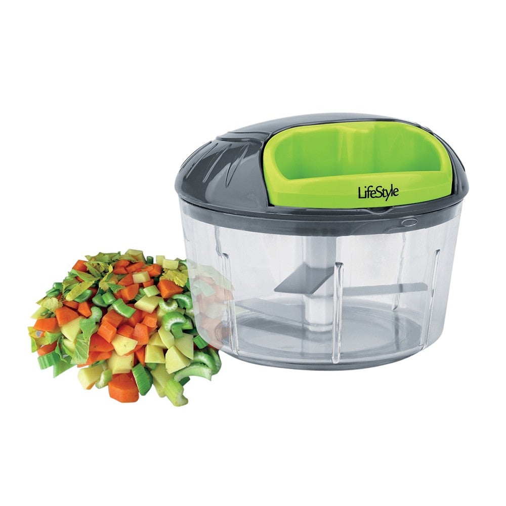 AllPerfect Shop | Picadora-batidora manual para picar, cortar y batir alimentos | 2 piezas de recambio diferentes (cuchilla para picar y cortar; batidor para mezclar) | Marca Lifestyle - Imagen 3