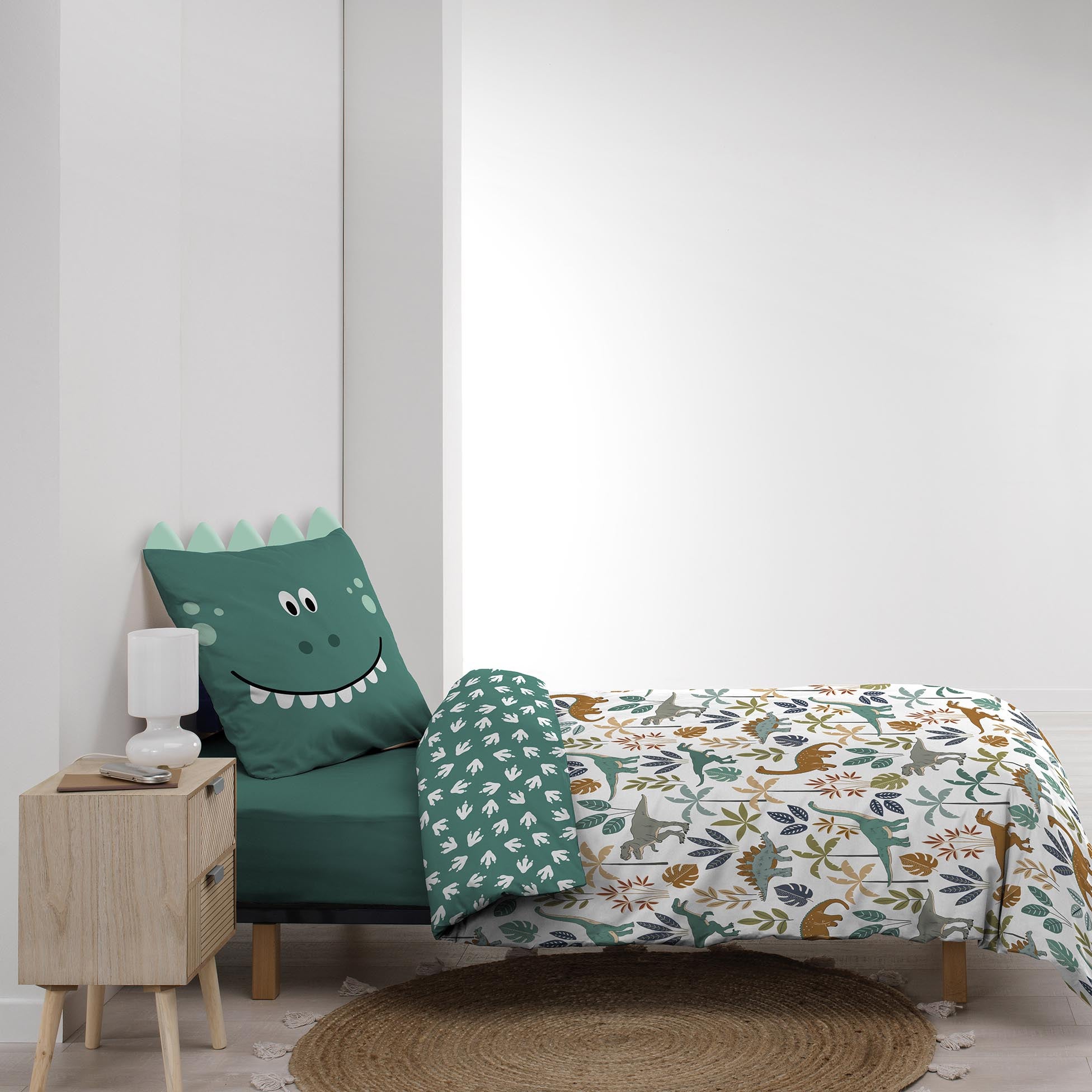 Pack Housse de couette réversible DINA 140 x 200 cm + Drap housse 90x190 cm Sauge - 5