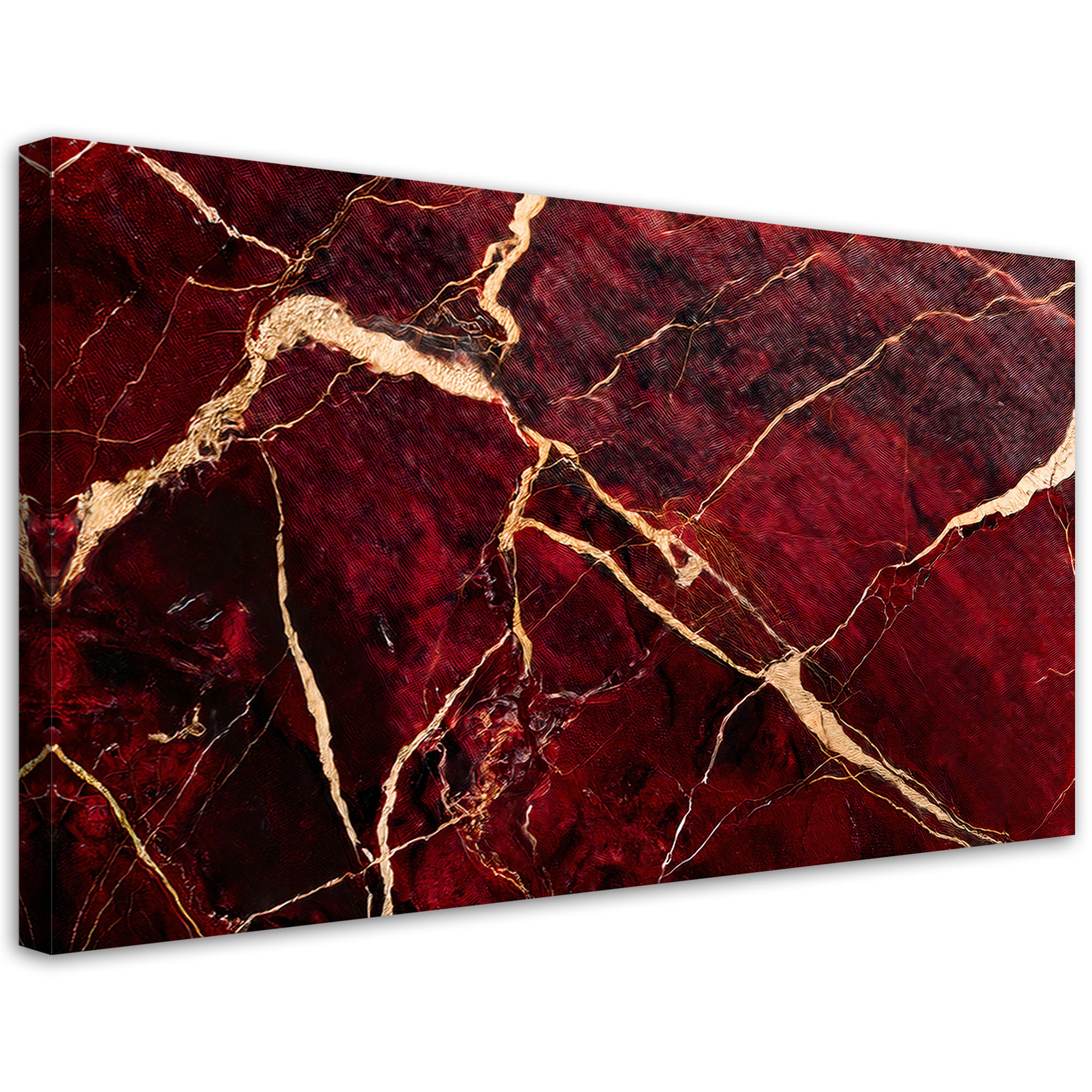 Obraz na płótnie, Czerwony Marmur ze Złotem Styl Loftowy 120x60