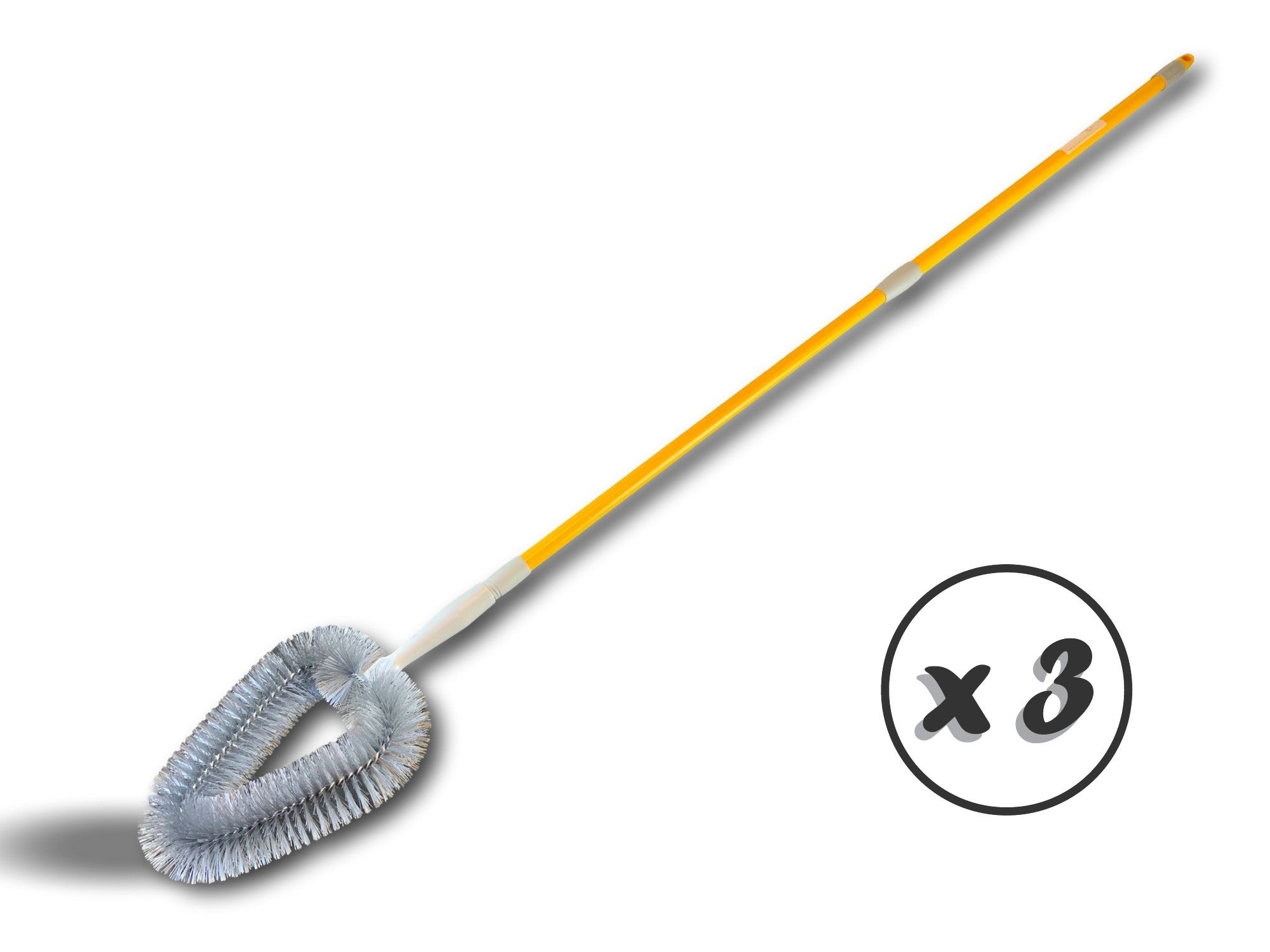 Tête de loup balai brosse vinyle | Lot de 3 | Manche télescopique | 1,10 m à 1,65 m | Nettoyage poussière toiles d'araignées moutons | Plafonds et coi - 3